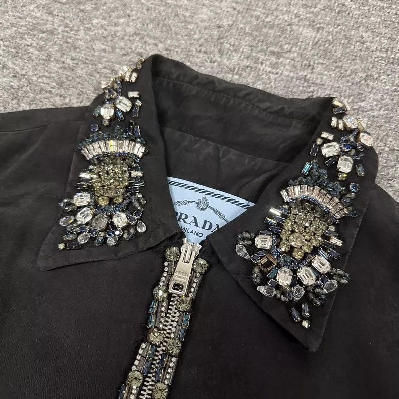 Prada Prada Size 38 Show Style Gem Zipper Jacket size 38 2502-N Size US XS / EU 42 / 0 - 5 Thumbnail
