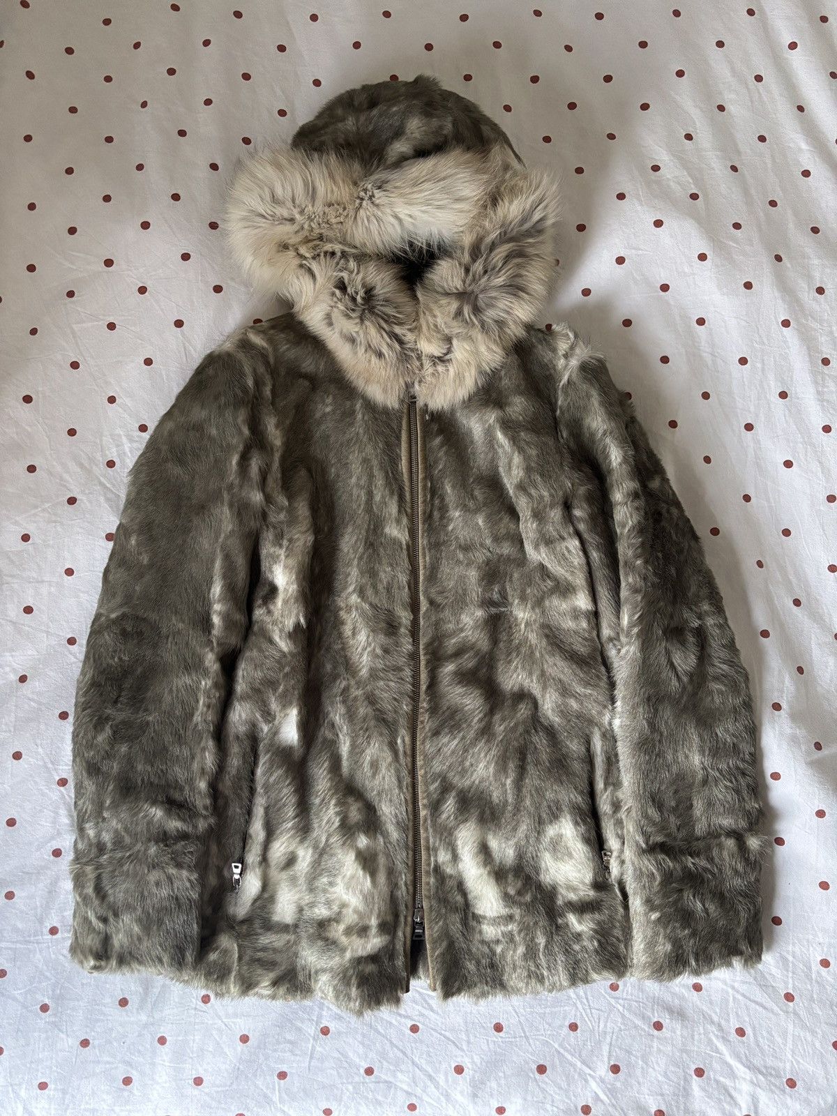 Prada Prada ‘Inuit’ Dyed Goat Fur Hooded Jacket (AW2001) Size M / US 6-8 / IT 42-44 - 1 Thumbnail