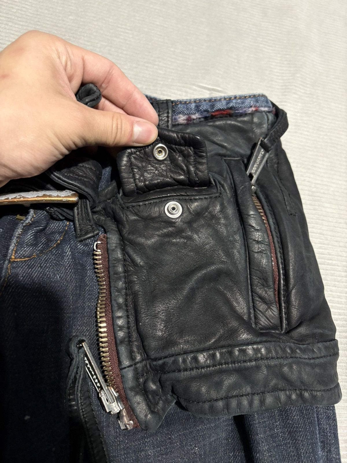 Dsquared2 Dsquared2 Leather Denim Jeans tactical bondage skirt buckle Size 28" / US 6 / IT 42 - 16 Thumbnail