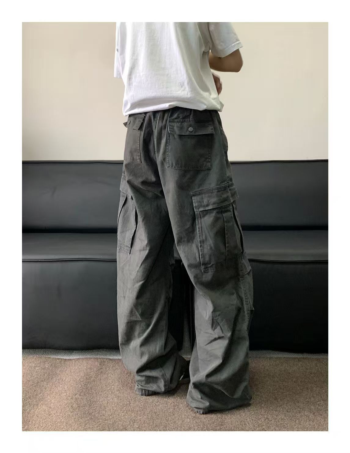 Japanese Brand × Jean Gray washed vintage multi-pocket work jeans y2k Size US 32 / EU 48 - 3 Thumbnail