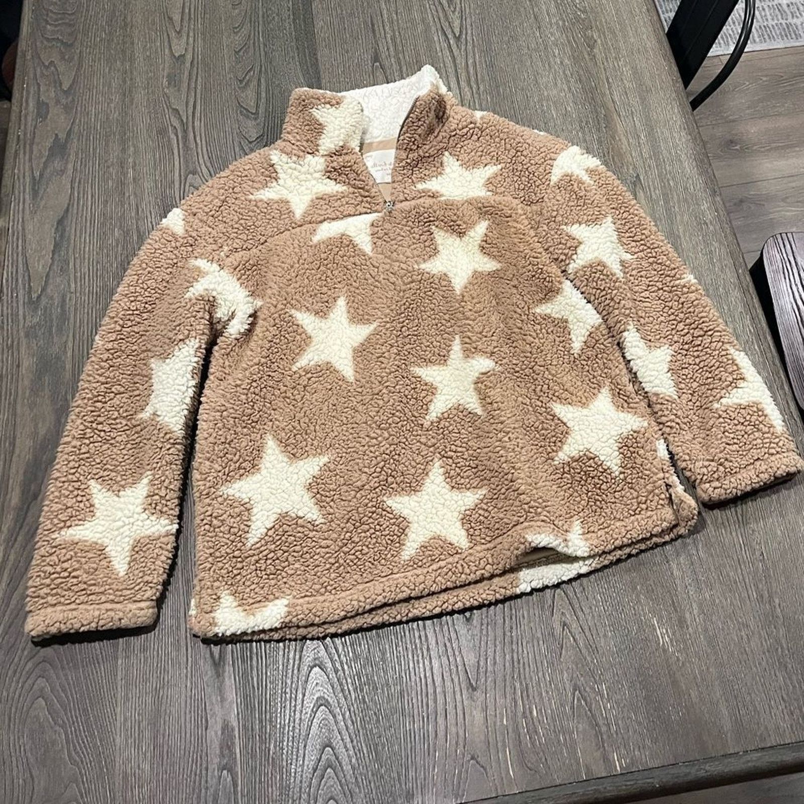 Vintage Altar'd State 1/4 Zip Teddy Fleece Sherpa Sweater Star M Size M / US 6-8 / IT 42-44 - 1 Thumbnail