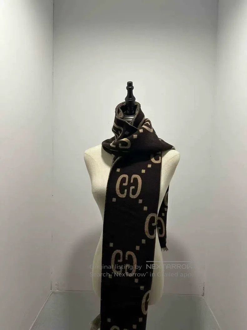 Gucci Gucci Caramel-coloured double G full-print scarf Size ONE SIZE - 3 Thumbnail