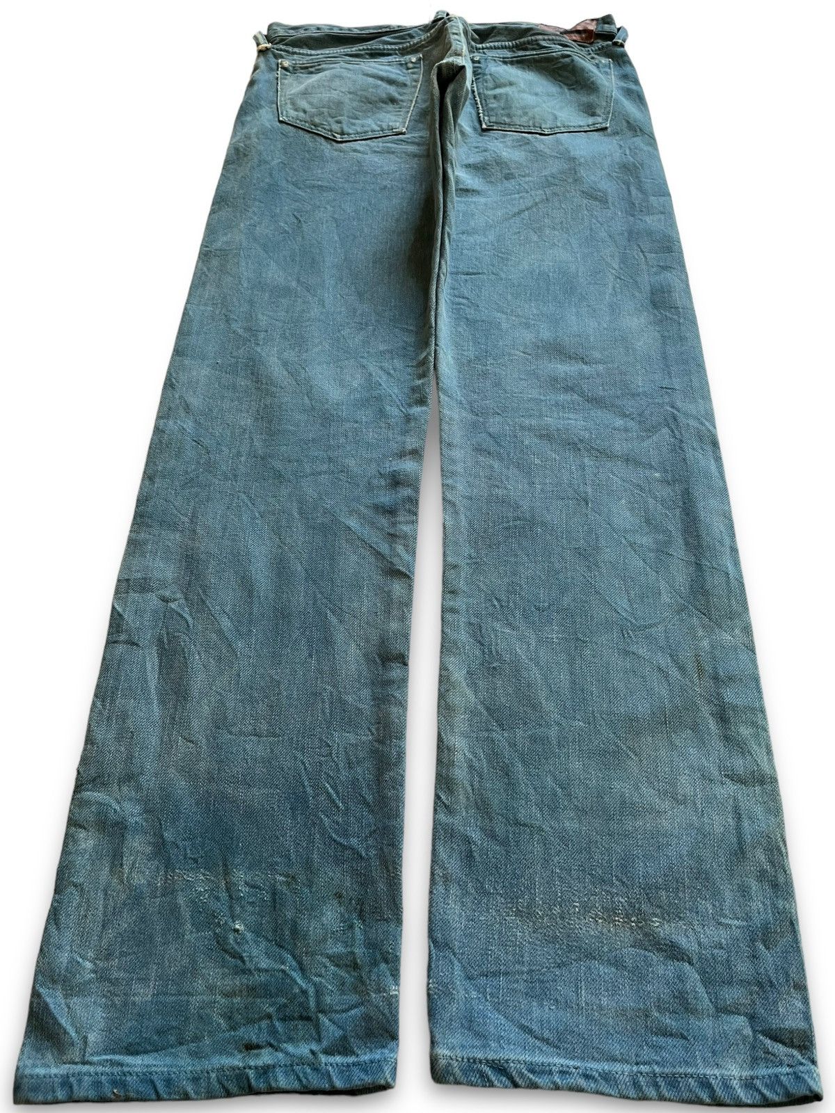 45rpm × Japanese Brand Vintage 45Rpm Selvedge Light Blue Sky Distressed Jeans Size US 30 / EU 46 - 2 Thumbnail