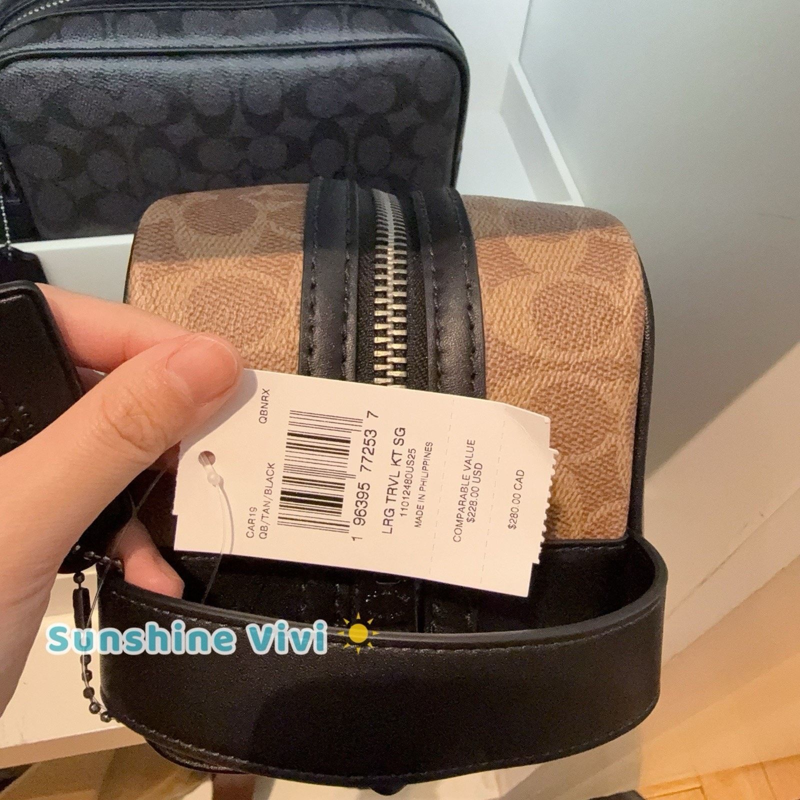 Coach NWT Coach Large Travel KitIn Signature Canvas Gunmetal CAR19 Size ONE SIZE - 3 Thumbnail