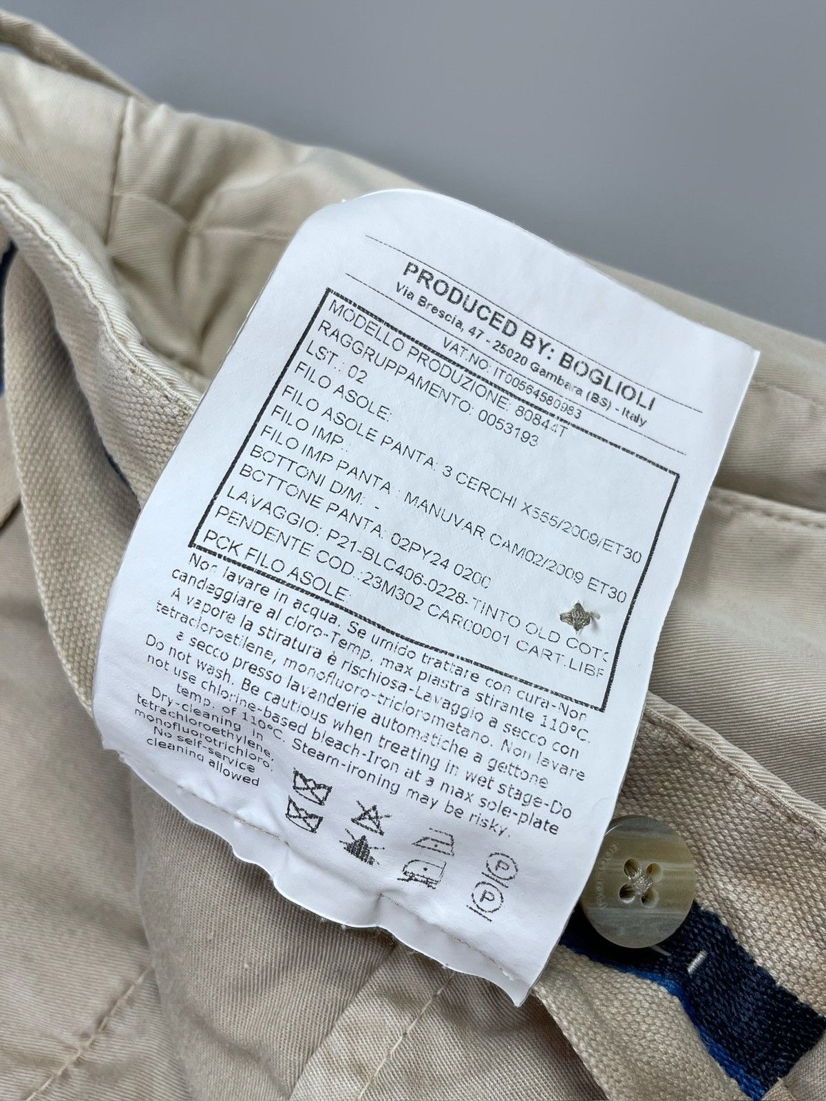 Boglioli Men's BOGLIOLI Milano Flat Front Beige Chino Pants Size 50 Size US 34 / EU 50 - 14 Thumbnail