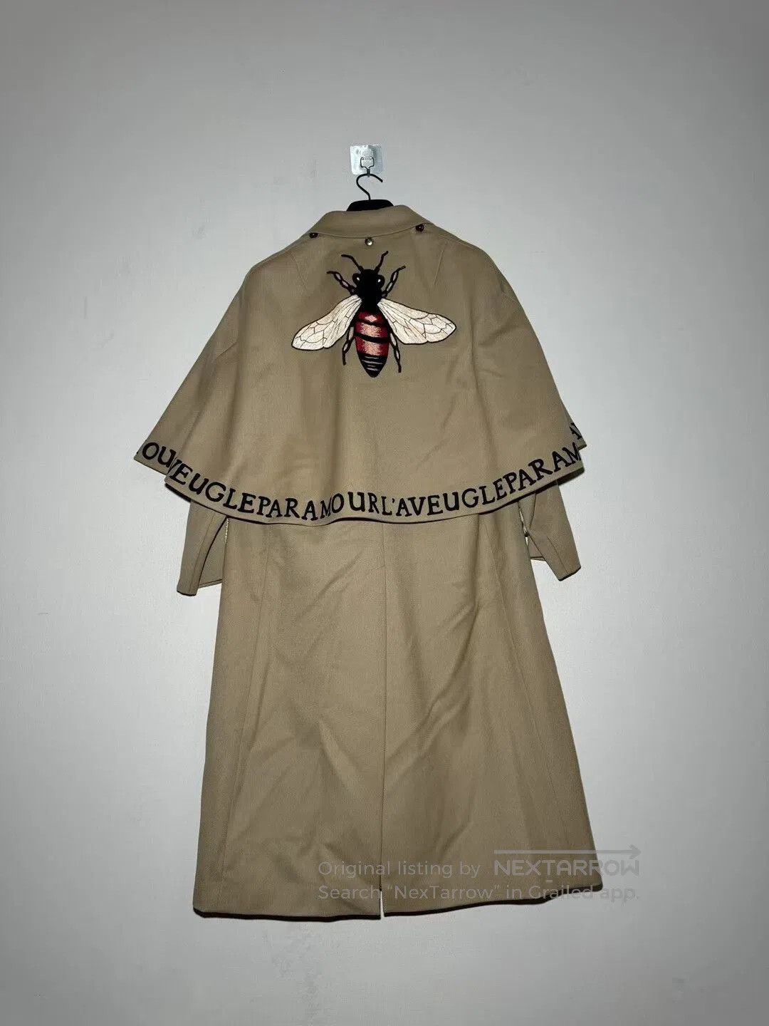 Gucci Gucci Runway Khaki Bee Shawl Wool Coat. Size US S / EU 44-46 / 1 - 2 Thumbnail