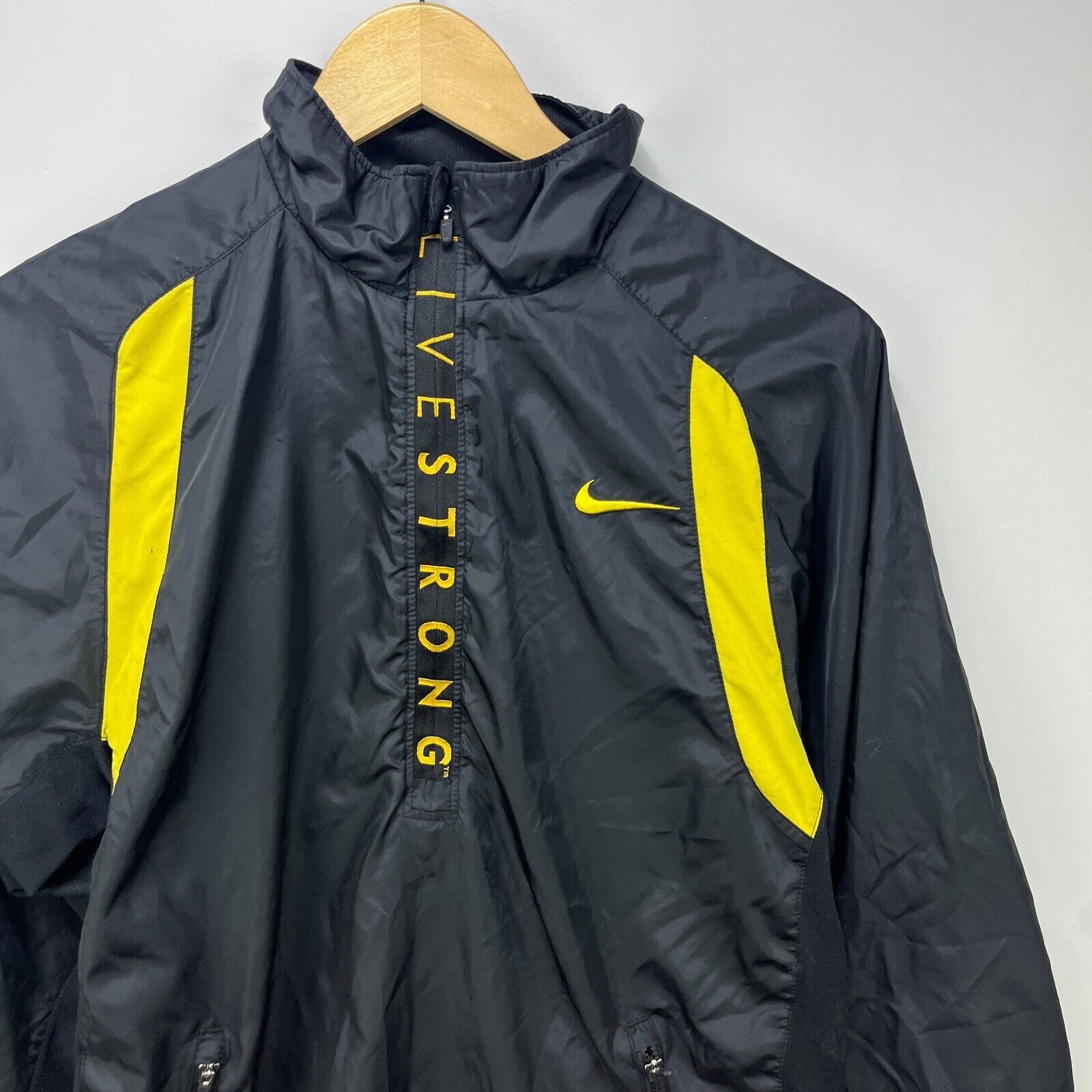 Nike × Vintage Vintage Y2K Nike Live Strong Swoosh Quarter Zip Jacket Small Size US S / EU 44-46 / 1 - 2 Thumbnail
