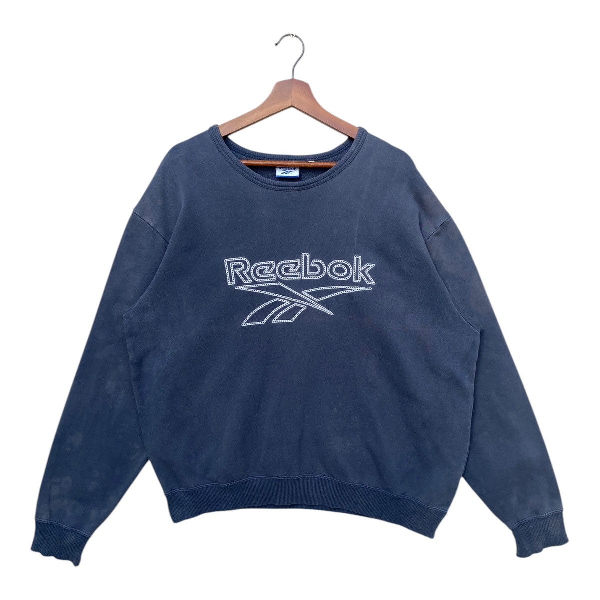 Reebok Vintage Reebok Sweatshirt Faded Big Logo Spellout Size XL Size US XL / EU 56 / 4 - 1 Thumbnail