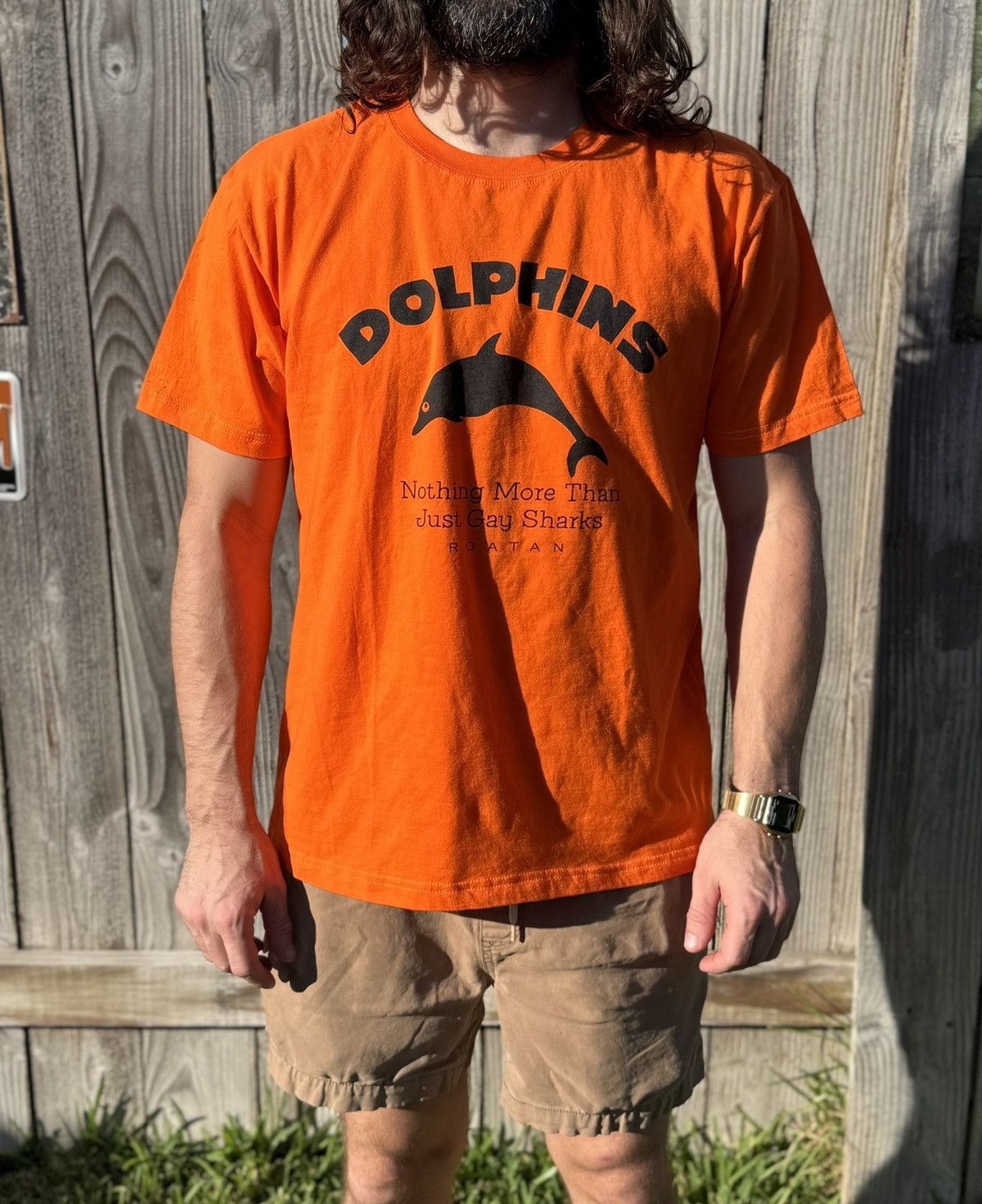Vintage Vintage Roatan Dolphin Gay Shark Shirt Large Funny Y2K Size US L / EU 52-54 / 3 - 1 Thumbnail