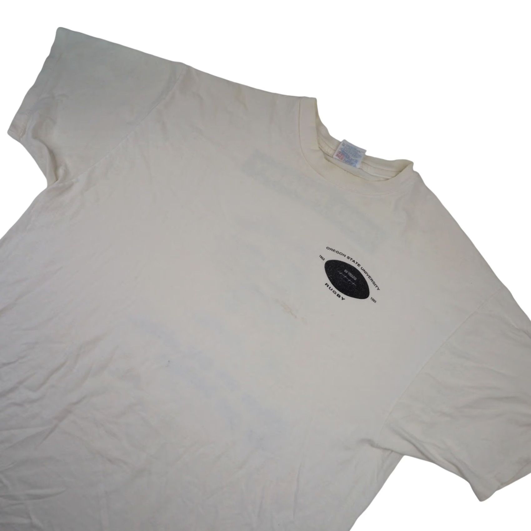 Vintage VINTAGE Oregon State Beavers OSU Rugby Mens XL Graphic T Shirt White Size US XL / EU 56 / 4 - 2 Thumbnail