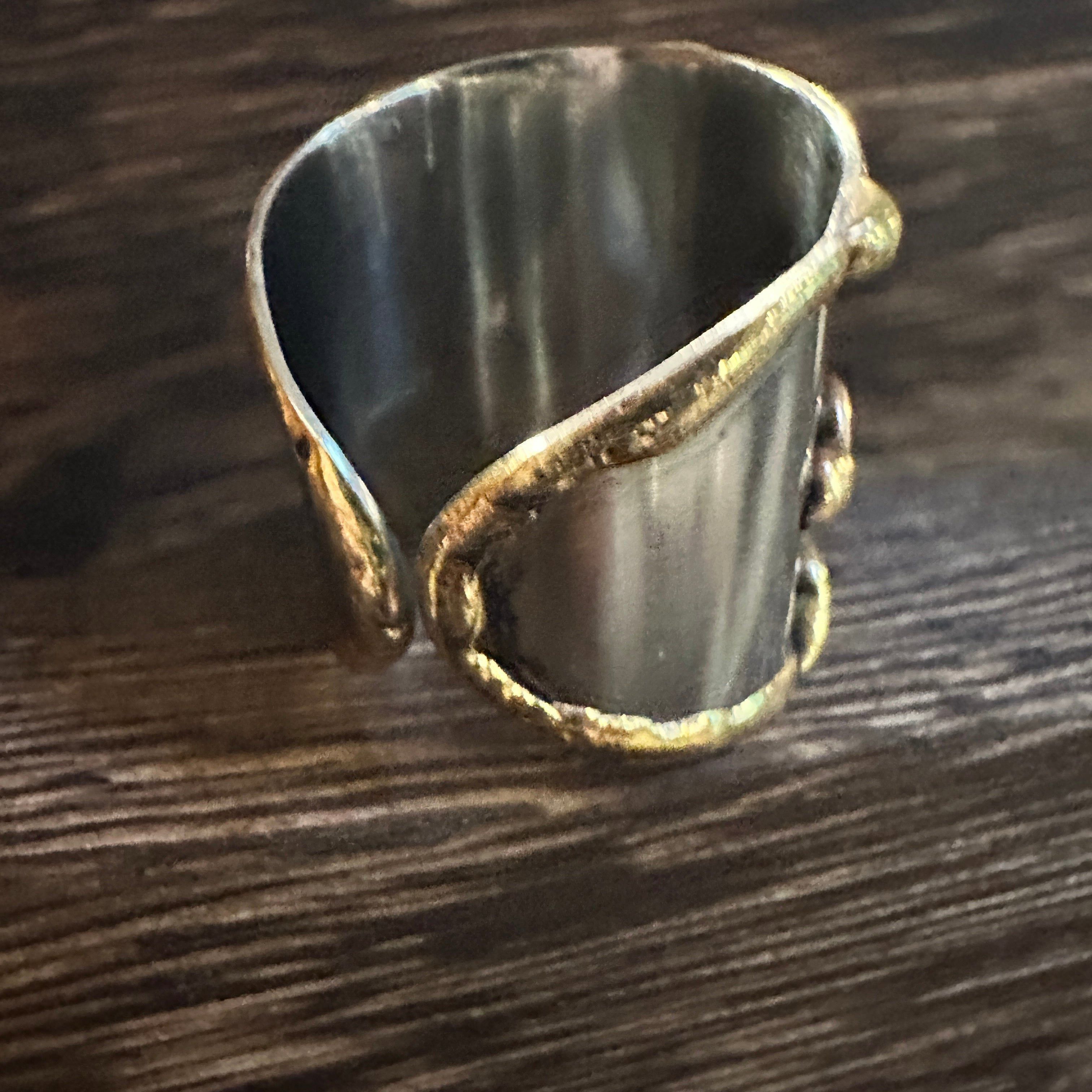 Other Artisan Crafted Bohemian Silver & Copper Heart Wide Cuff Rin Size ONE SIZE - 8 Thumbnail