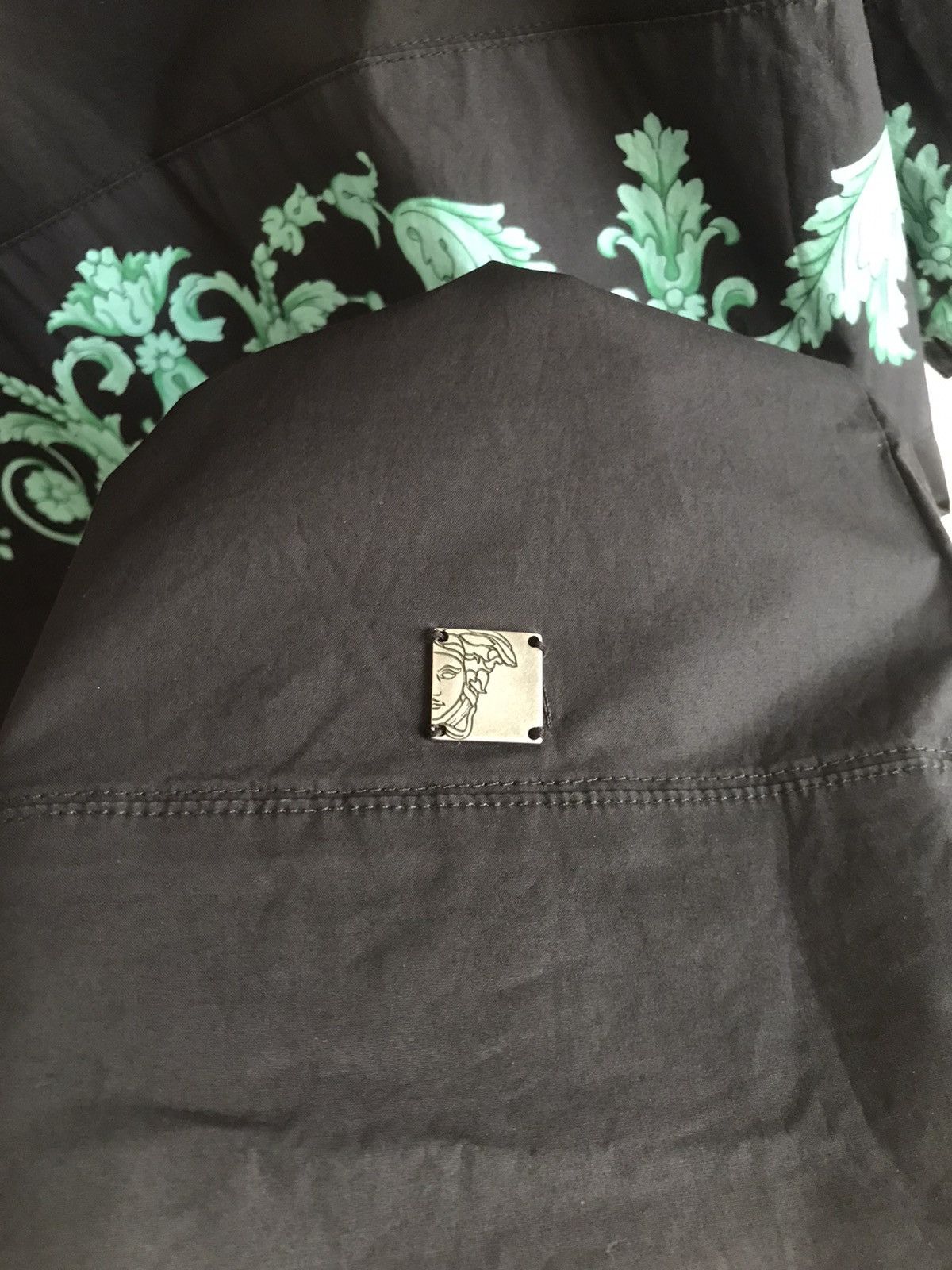 Versace Versace Black Half Buttons Up Short Sleeve Shirt Logo Tee SA Size US M / EU 48-50 / 2 - 4 Thumbnail