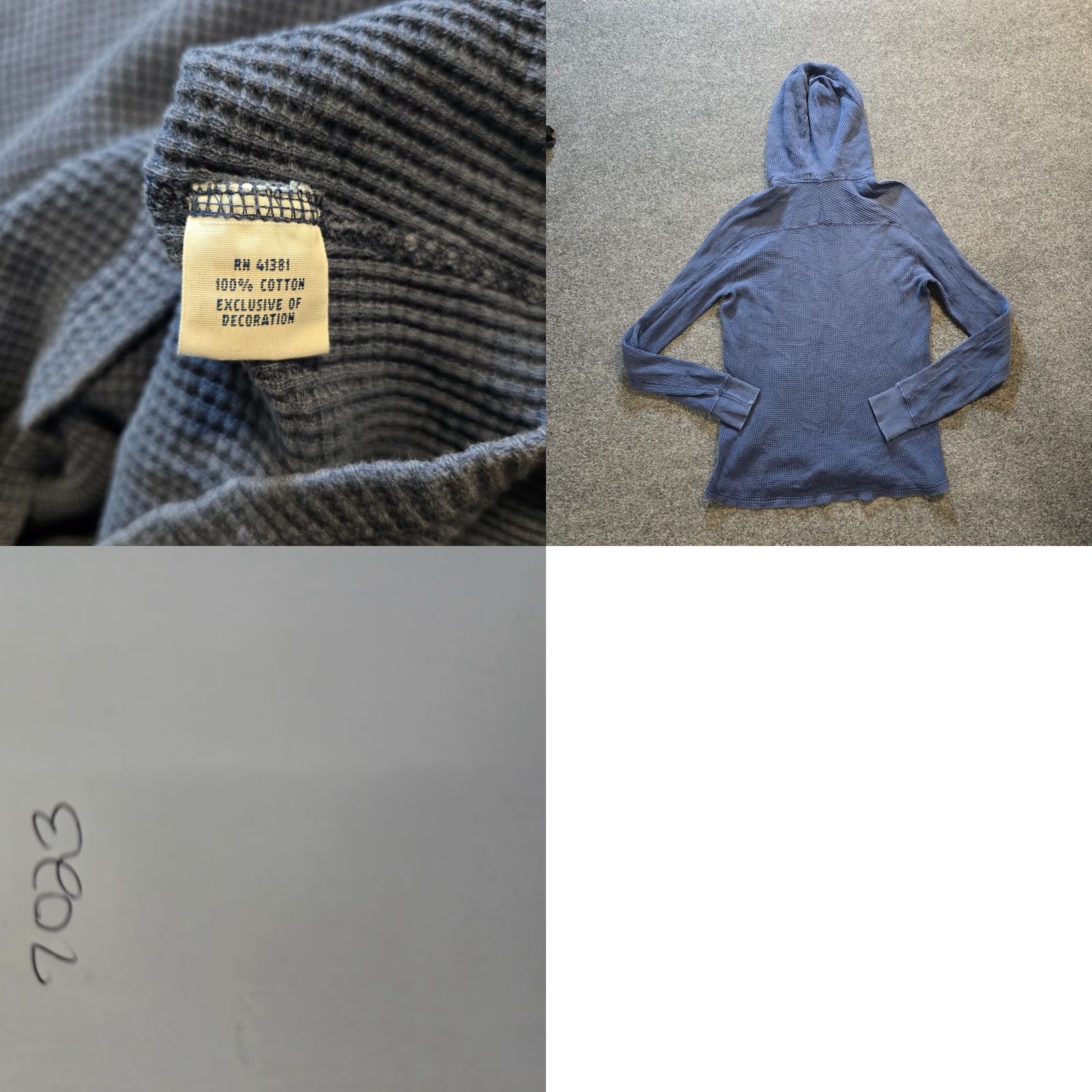 Polo Ralph Lauren Polo Ralph Lauren Top Womens Medium Blue Thermal Hoodie Long Sleeve Capsule Size M / US 6-8 / IT 42-44 - 8 Thumbnail