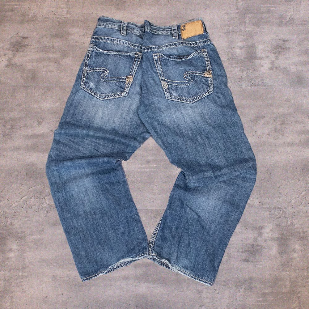 Silver Jeans Co. Y2K 2000's Silver Jeans Grunge Baggy Relax Wide Denim Pants Size US 37 - 1 Thumbnail