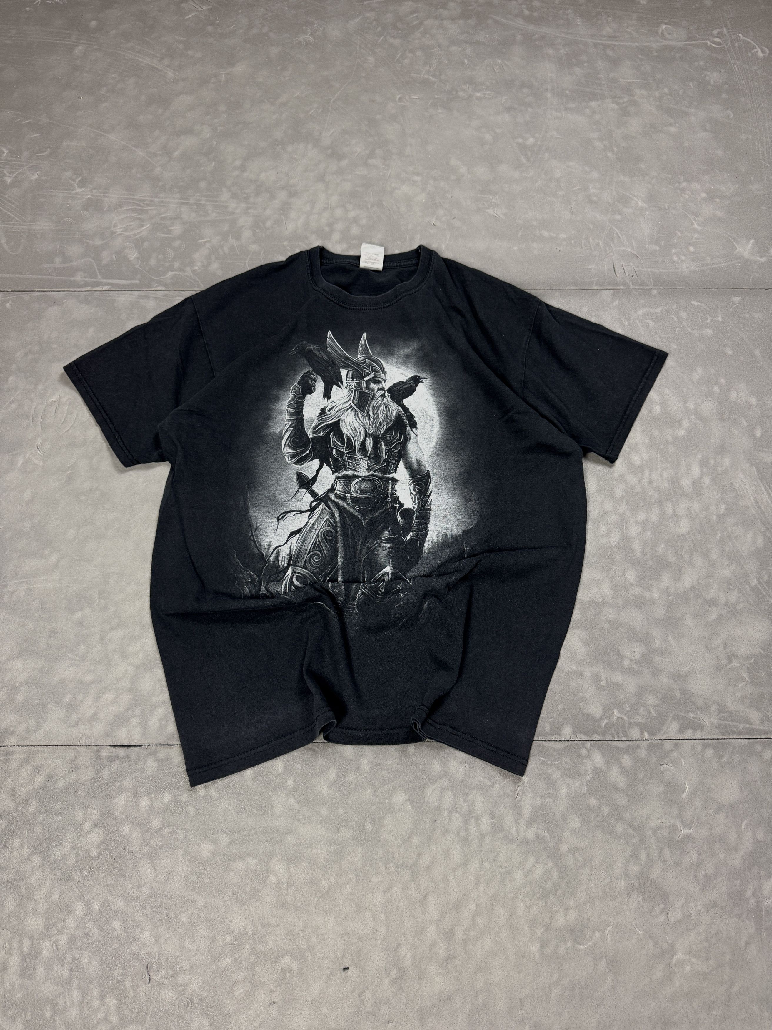 Gildan × Vintage Vintage viking big print T-shirt streetwear retro 90s 80s Size US L / EU 52-54 / 3 - 1 Thumbnail