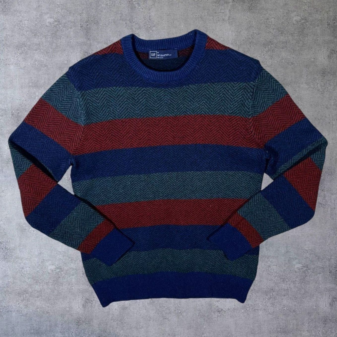 Gap GAP Colour Block Lambswool Nylon Knit Crewneck Sweater Jumper Small Navy Green Red Multicoloured Men Pullover Knit 55% lambswool 45% nylon Size US S / EU 44-46 / 1 - 2 Thumbnail