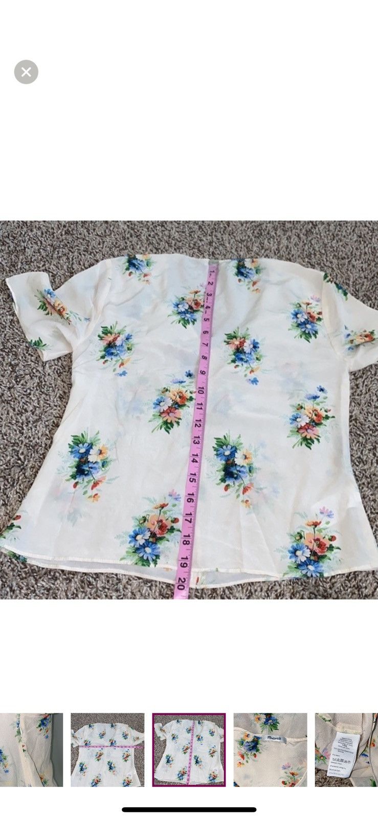 Madewell Madewell silk shirred front top in classic corsage Size XXS / US 00 / IT 34 - 4 Thumbnail