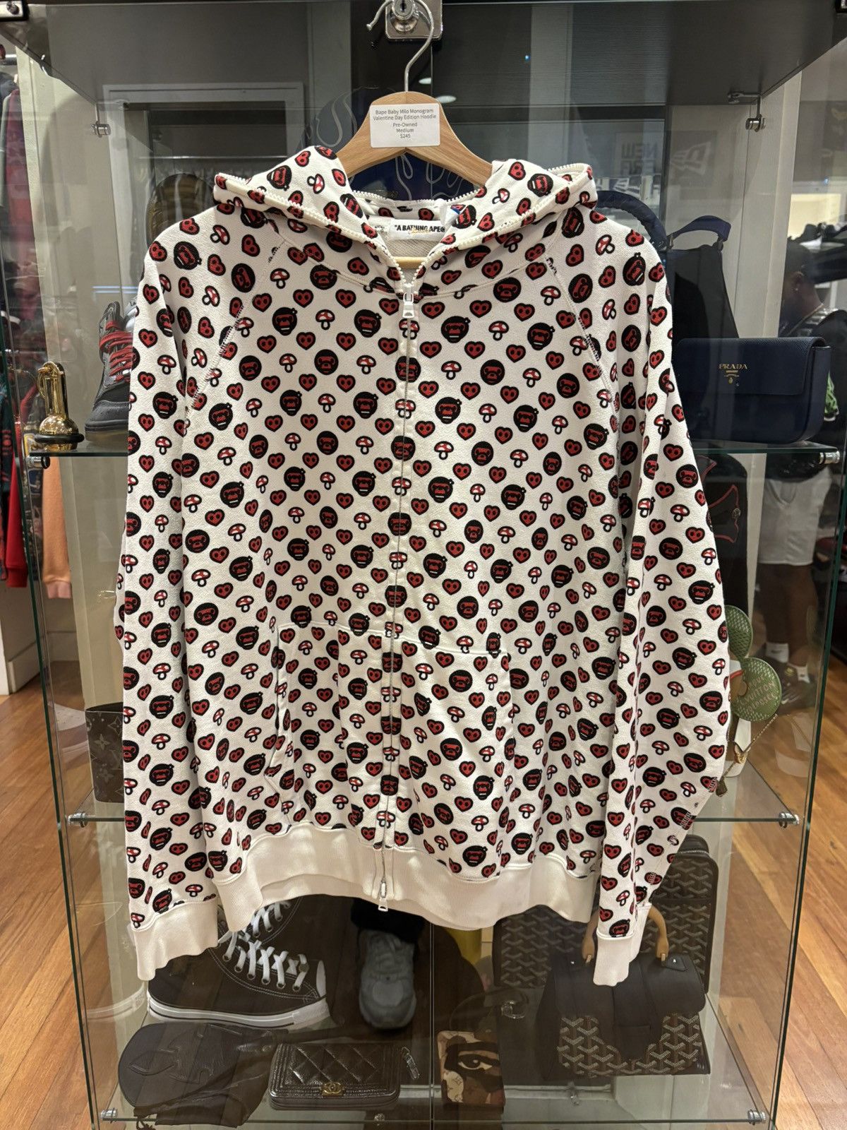 Bape Baby Milo Monogram Valentines Day Full Zip Hoodie