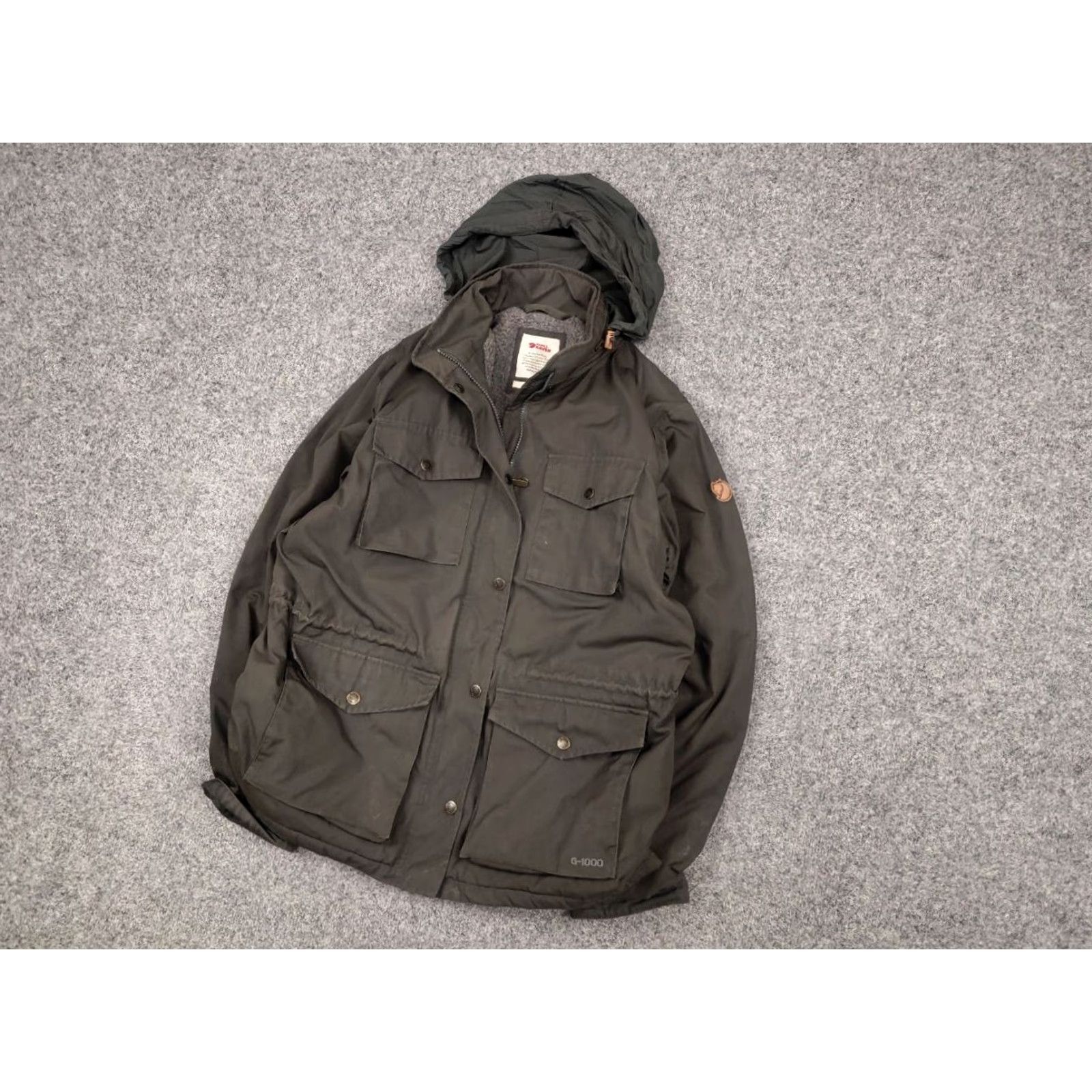 Vintage VINTAGE Fjällräven G1000 Jacket Womens Olive Olive Green Insulated Hooded Mid-Length Full Zip 2020s 90s Outdoor Fjällräven Logo Womens Size M / US 6-8 / IT 42-44 - 3 Thumbnail