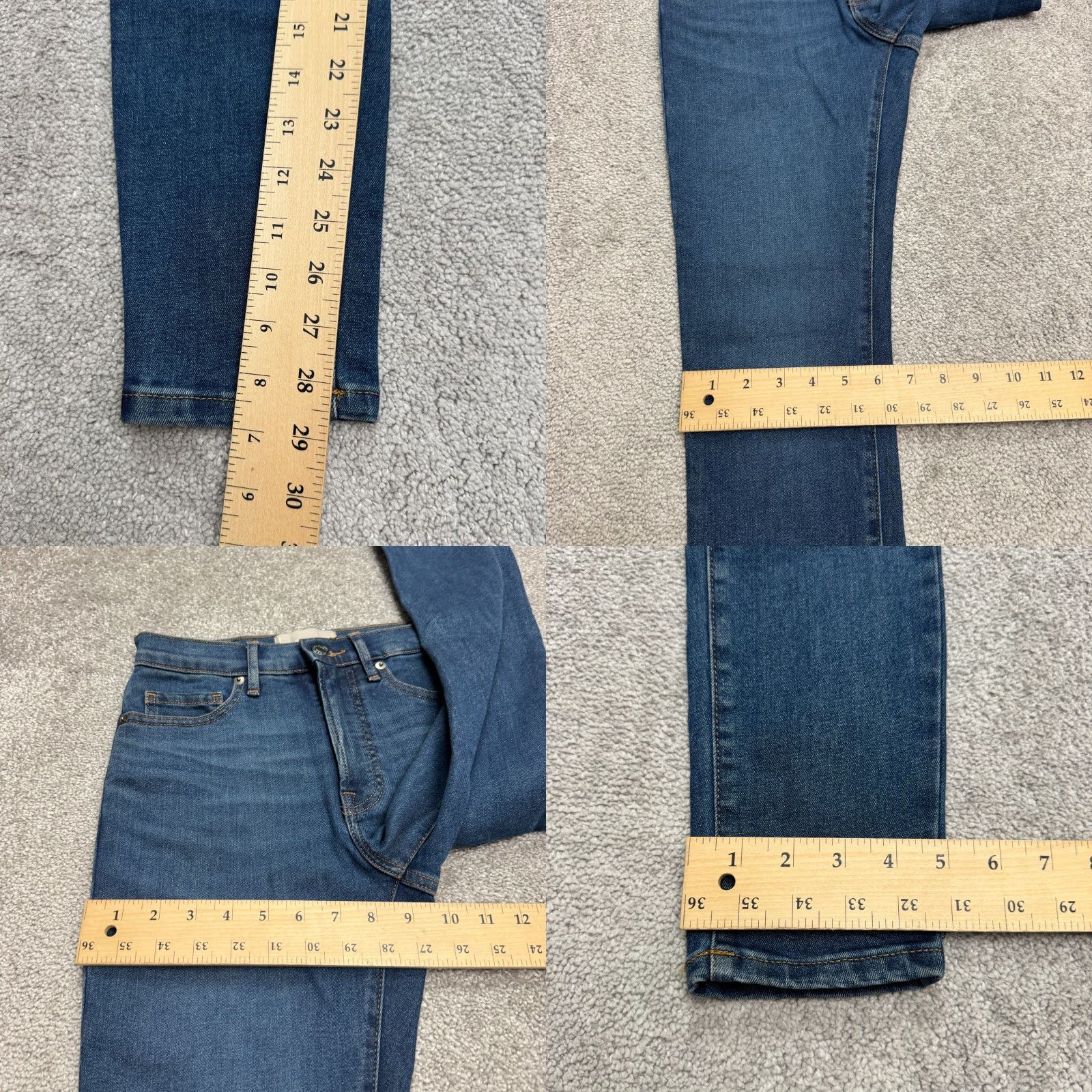 Everlane Everlane High Rise Skinny Denim Jeans Womens 25 Blue Dark Wash Casual Stretch Jeans Size 42" / US 20 - 9 Thumbnail