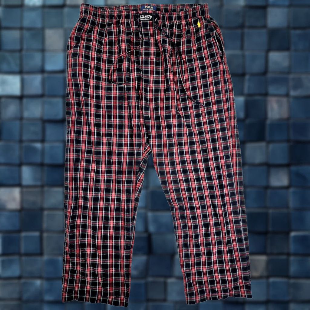 Polo Ralph Lauren Polo Ralph Lauren Sleep Pants Mens XL Red Black Plaid Lounge Cotton EUC Size US XL / EU 56 / 4 - 1 Thumbnail