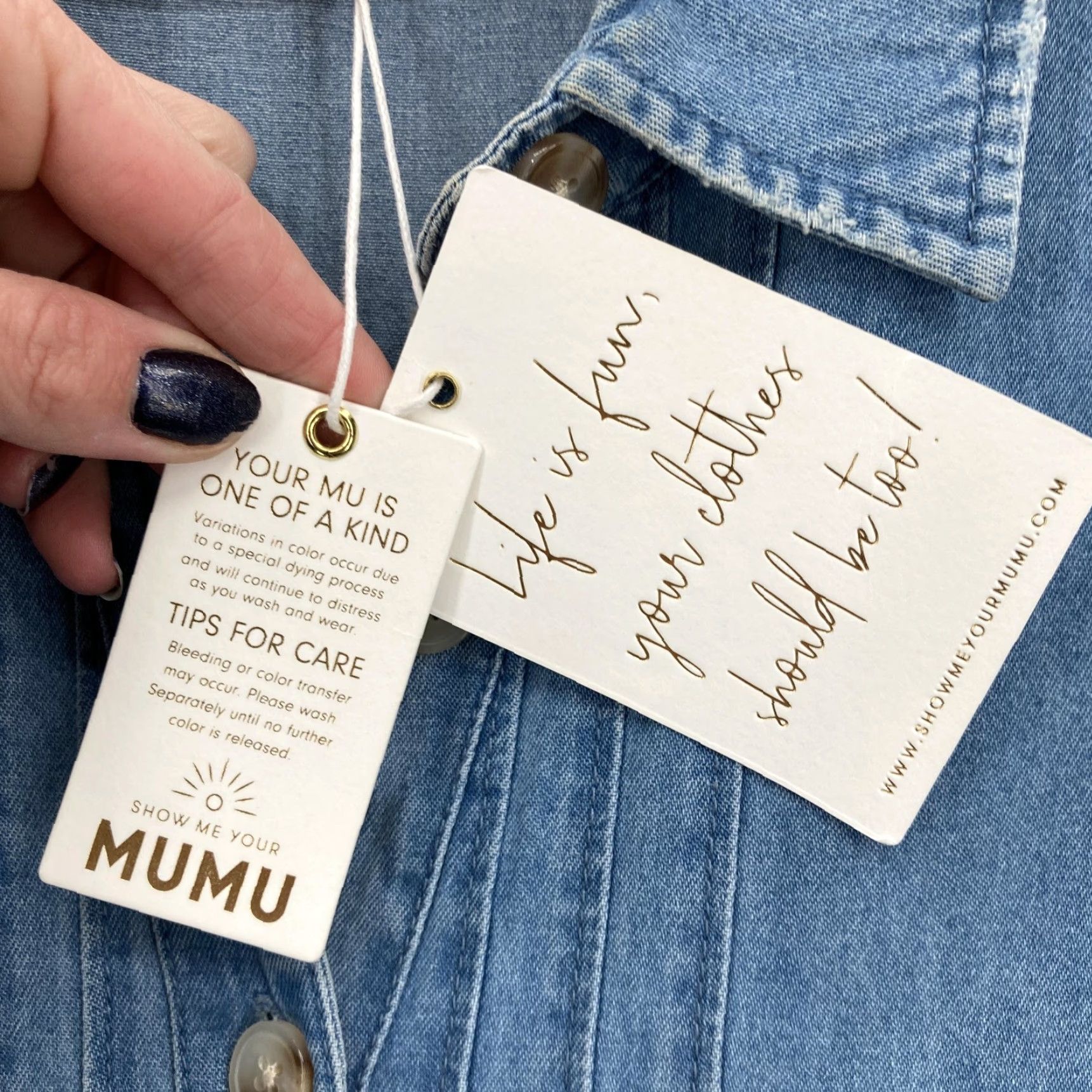 Show Me Your MuMu VINTAGE Show Me Your MuMu Denim Shirt Dress Womens XL Blue Louisiana Raw Hem Long Sleeve Size XL / US 12-14 / IT 48-50 - 3 Thumbnail