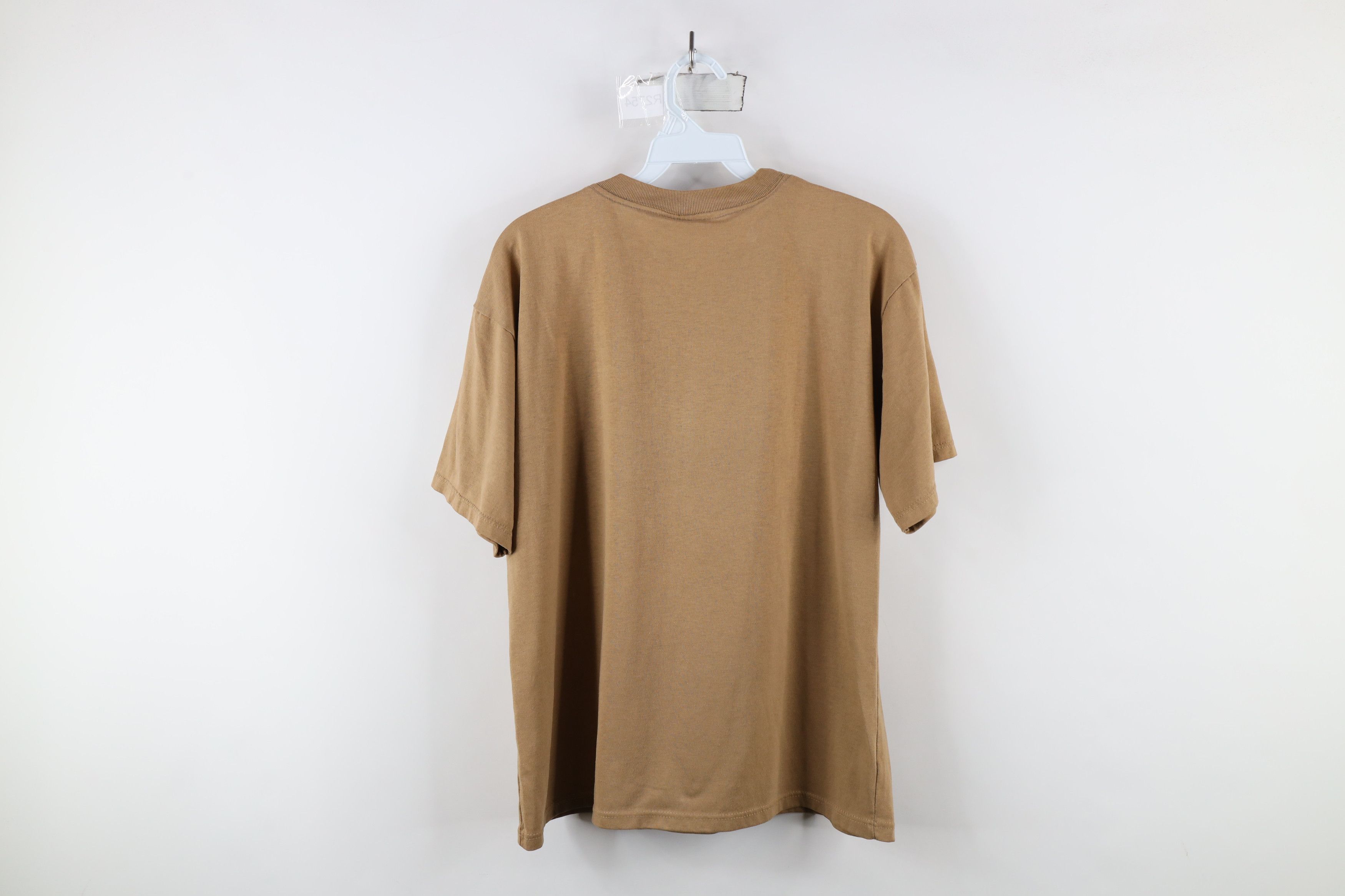 Vintage Vintage 90s Streetwear Blank Pocket T-Shirt Beige USA Size US M / EU 48-50 / 2 - 10 Thumbnail