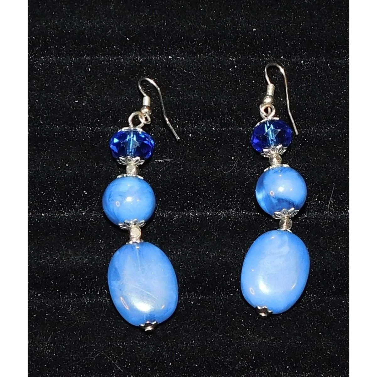 Other Blue And Silver Tone Beaded Dangle Earrings Size ONE SIZE - 3 Thumbnail