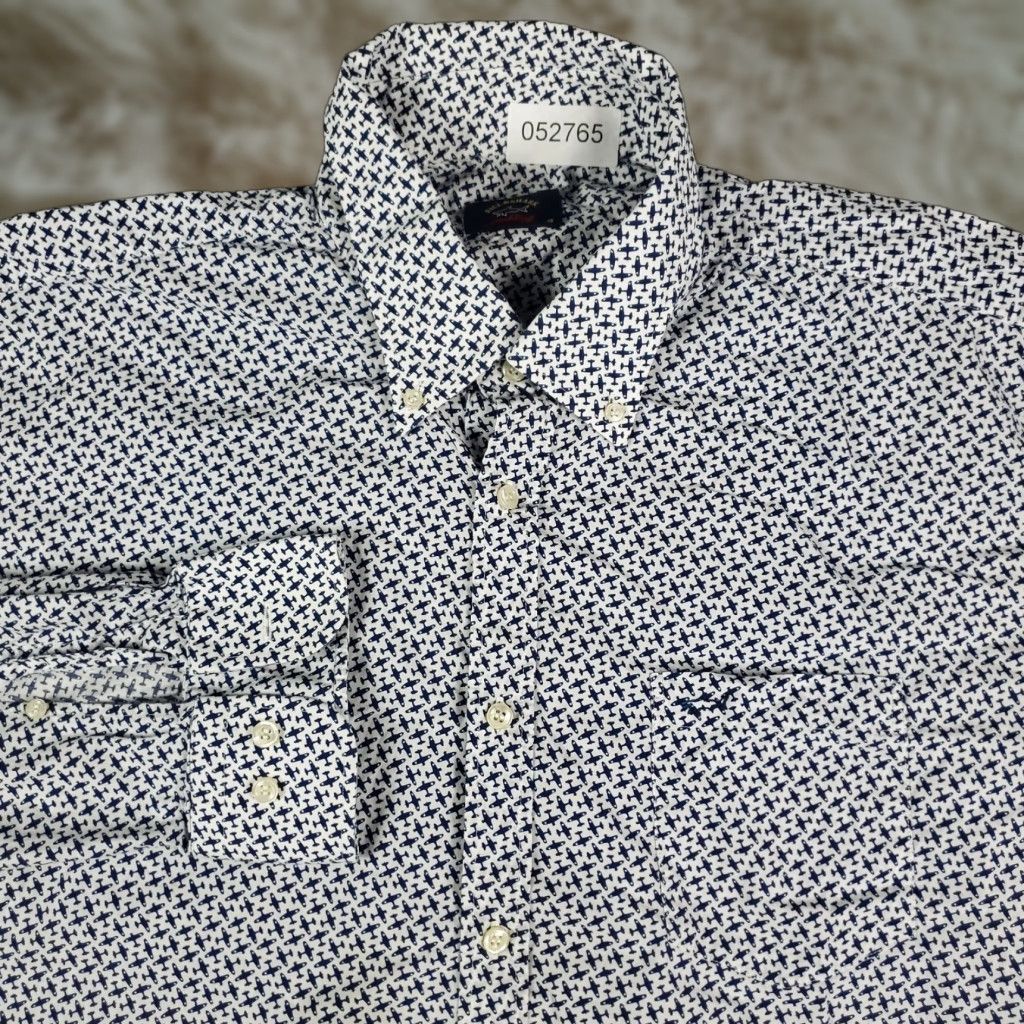 Paul & Shark Paul & Shark Shirt Mens 45 Blue Airplane All Over Print Button Up Long Sleeve Shirt, Button-Up, Geometric, Classic, Modern, Preppy, Fold? Size US XXL / EU 58 / 5 - 1 Thumbnail