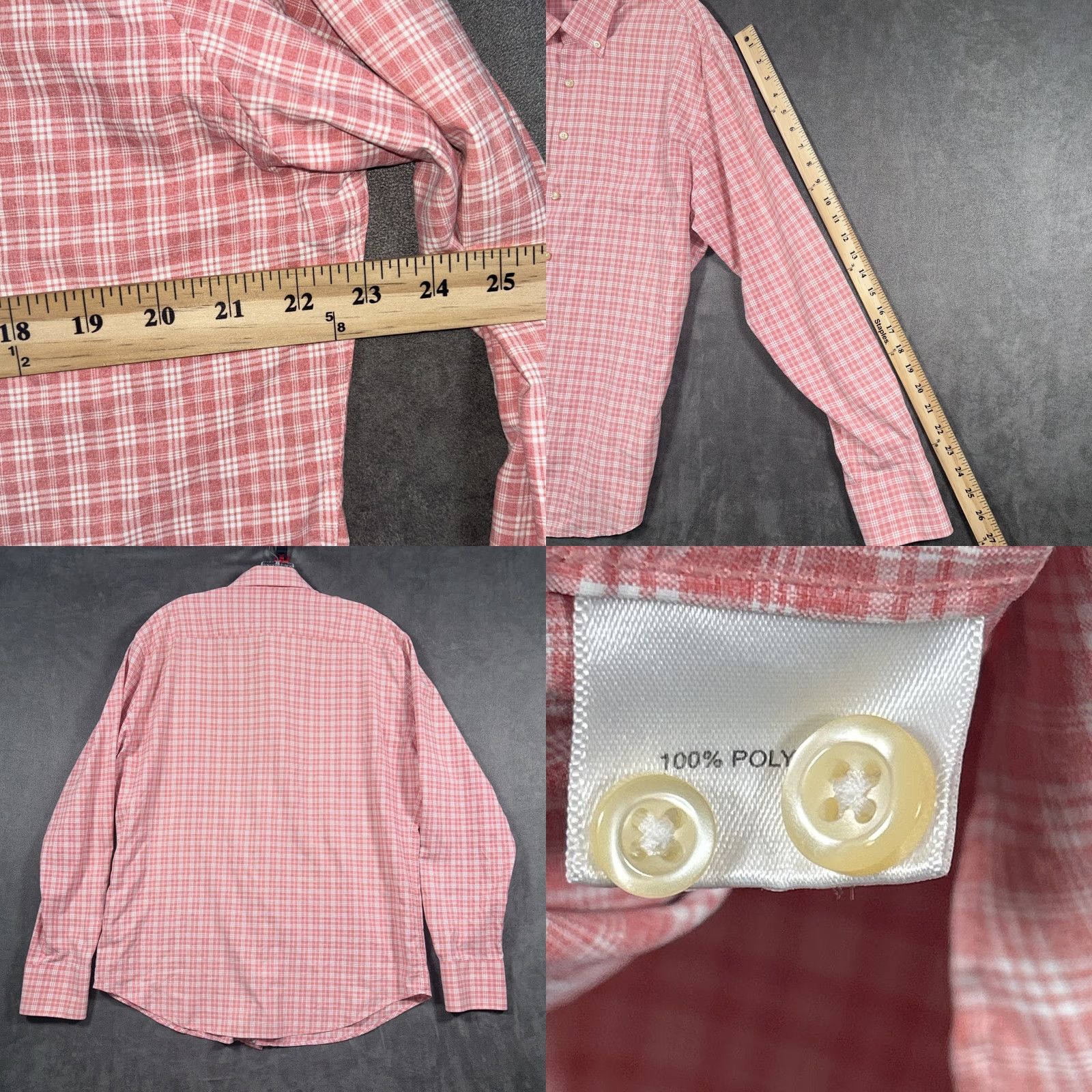 Peter Millar Peter Millar Shirt Mens L Dress Shirt Button-Down Check Pink Salmon Classic Preppy Business Size US L / EU 52-54 / 3 - 8 Thumbnail