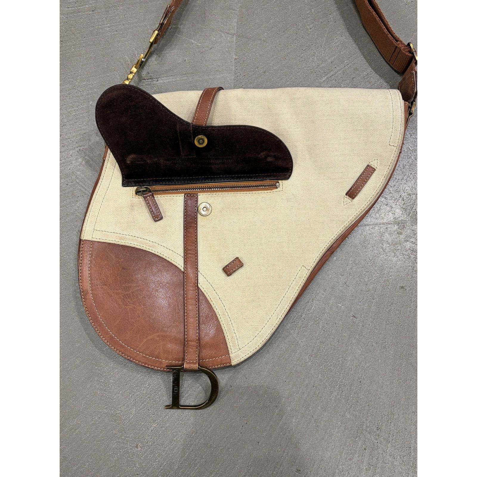 Dior 2002 Christian Dior by John Galliano canvas Saddle bag Size ONE SIZE - 3 Thumbnail