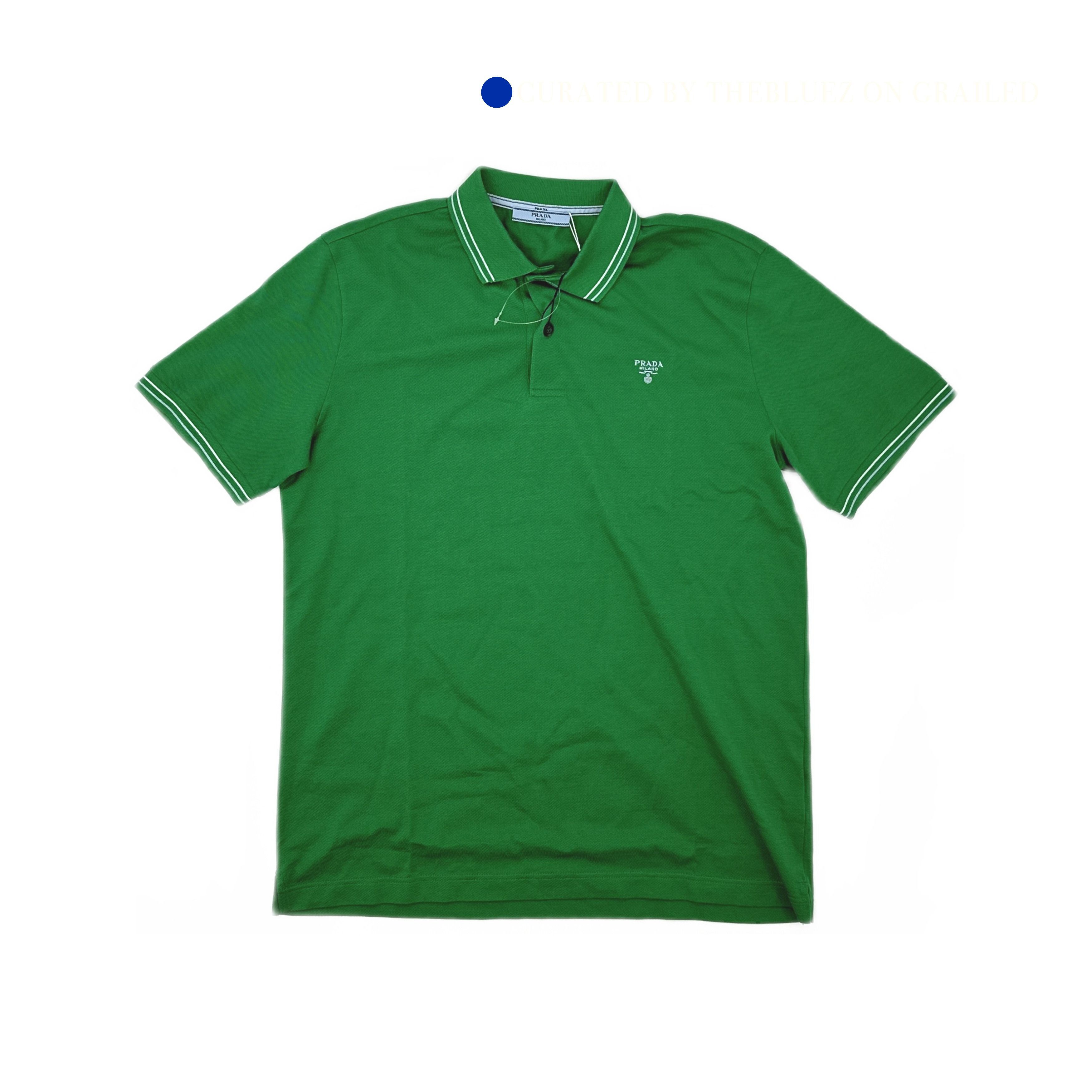 Prada Green Short Sleeve Polo Shirt Size L Size US L / EU 52-54 / 3 - 1 Thumbnail