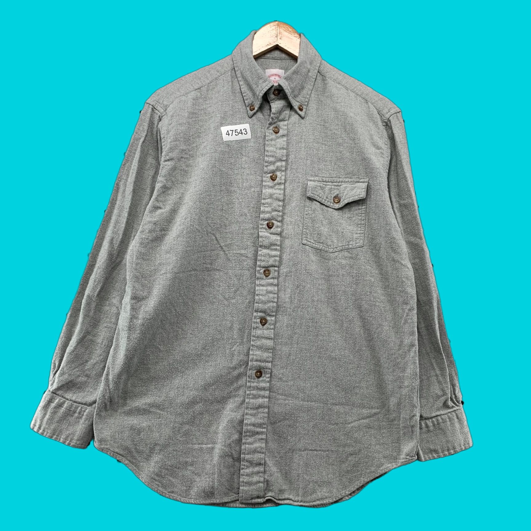 Brooks Brothers Brooks Brothers Flannel Button Shirt Mens Small Gray Long Sleeve Preppy Work Size US S / EU 44-46 / 1 - 1 Thumbnail