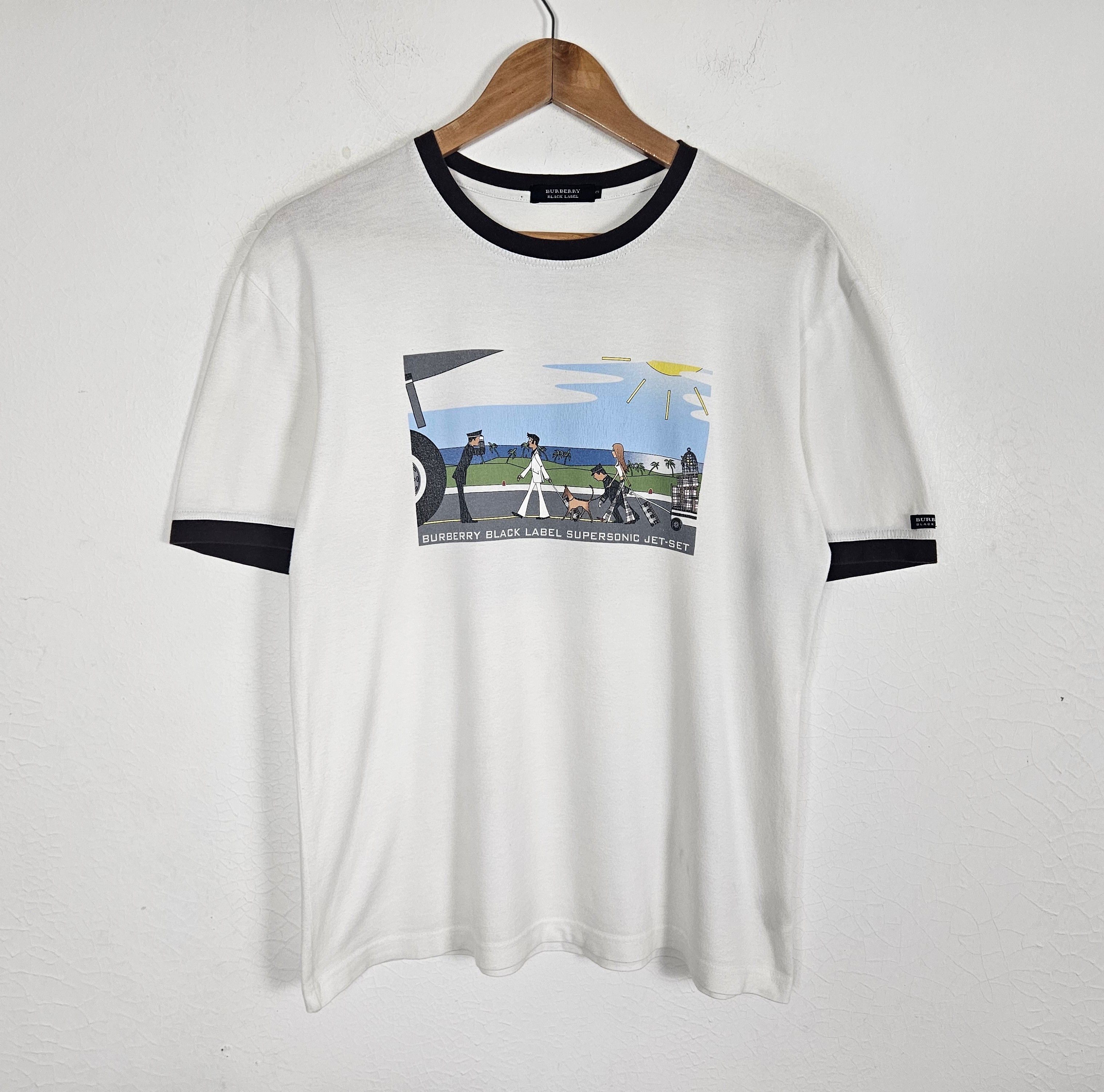 Burberry Burberry Black Label Supersonic Jet-Set Ringer Tour Tee Size US M / EU 48-50 / 2 - 3 Thumbnail