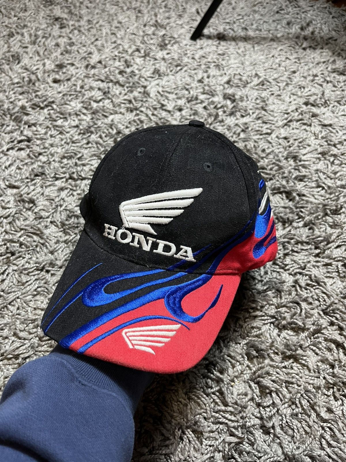 Vintage HONDA RACING VINTAGE 00s INFERNO JAPAN STYLE FIRE CAP HAT Size ONE SIZE - 1 Thumbnail