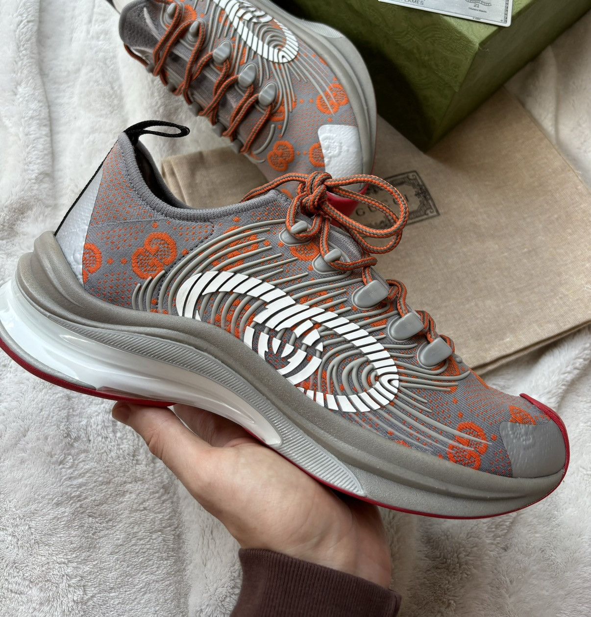 Gucci Gucci Interlock GG Grey/Red/Orange Runners Size US 13 / EU 46 - 2 Thumbnail