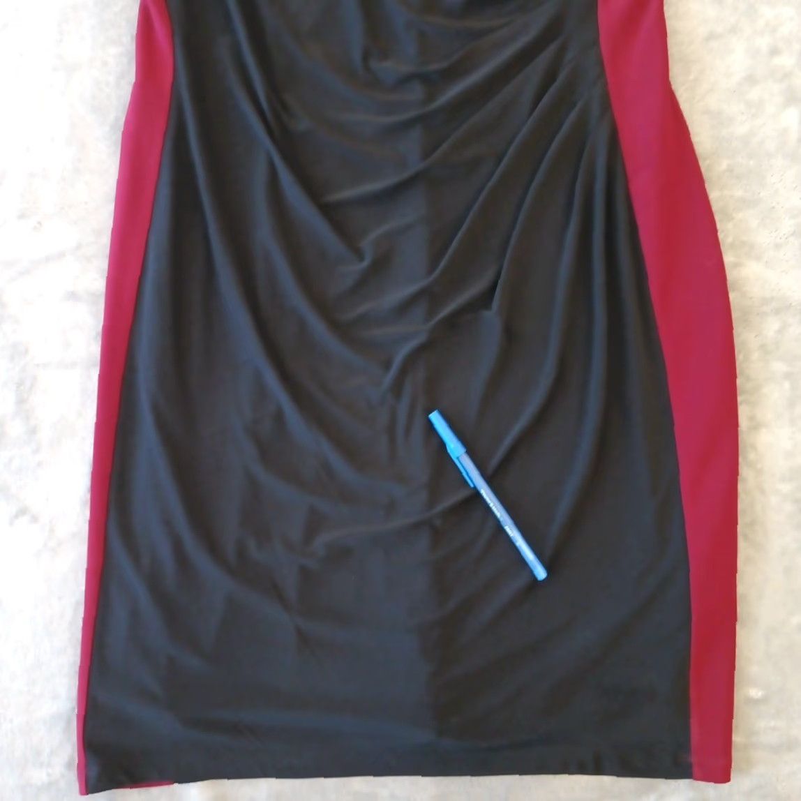 Chaps Chaps Dress Sheath XL Black Red Short Sleeve Ruched Lined Knee Length Party/Cocktail Vintage No (not vintage) Size 40" / US 18 - 4 Thumbnail