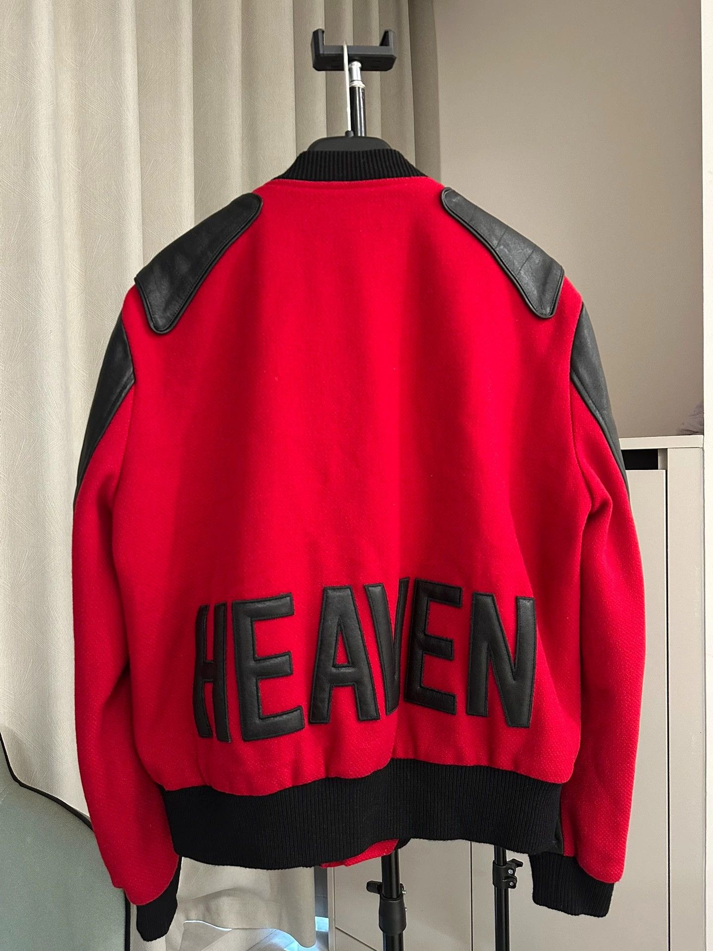 Saint Laurent Paris Leather Heaven Baseball Jacket,