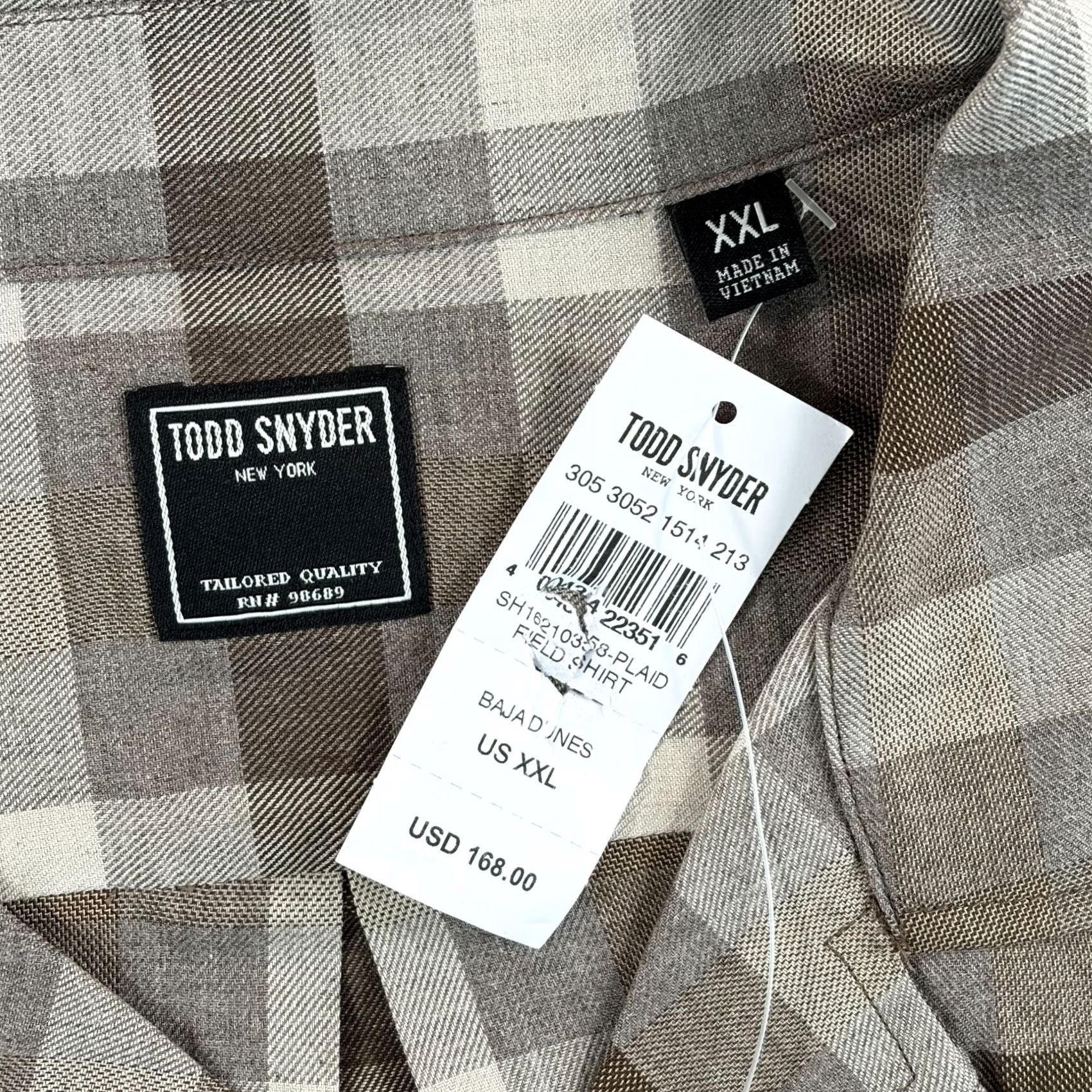 Todd Snyder Todd Snyder Rayon Plaid Field Shirt Men 2XL Classic Fit NWT Brown Veco/Viscose Button-Up Collar Shirt Size US XXL / EU 58 / 5 - 2 Thumbnail