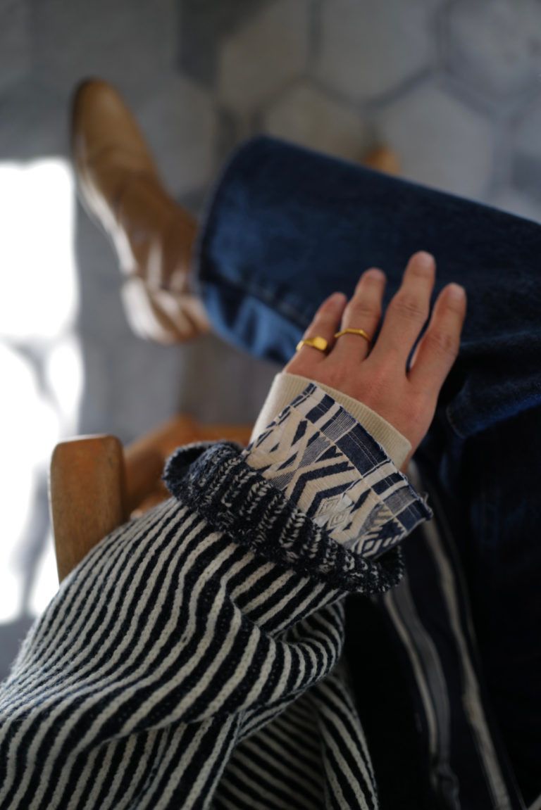 Niceness NICENESS K. Snafu Reversible Wool Knit Jacket Navy/White Size US L / EU 52-54 / 3 - 6 Thumbnail