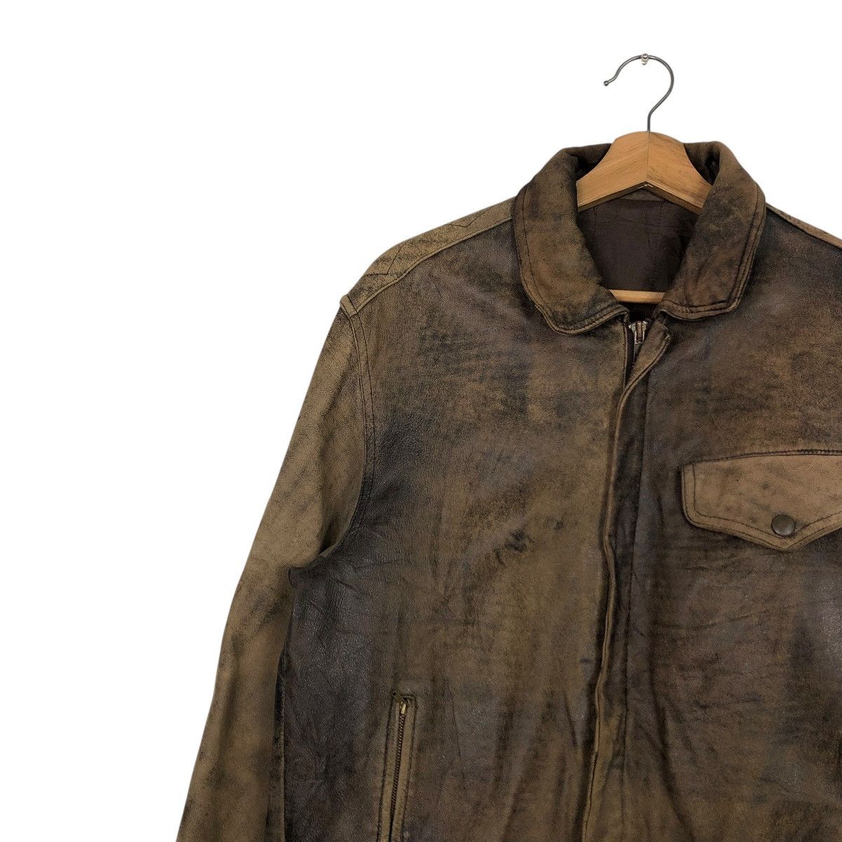 Japanese Brand 🔥VINTAGE FLY BOMBER LEATHER JACKET ROBO MILANO ISSEY MIYAKE Size US M / EU 48-50 / 2 - 9 Thumbnail