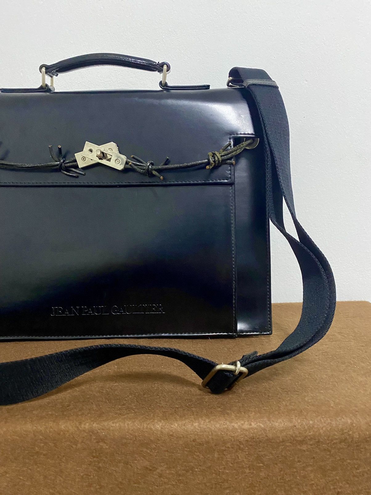 Jean Paul Gaultier Rare 90s JPG Birkin Kelly Leather GothicBriefcase Bag Size ONE SIZE - 4 Thumbnail