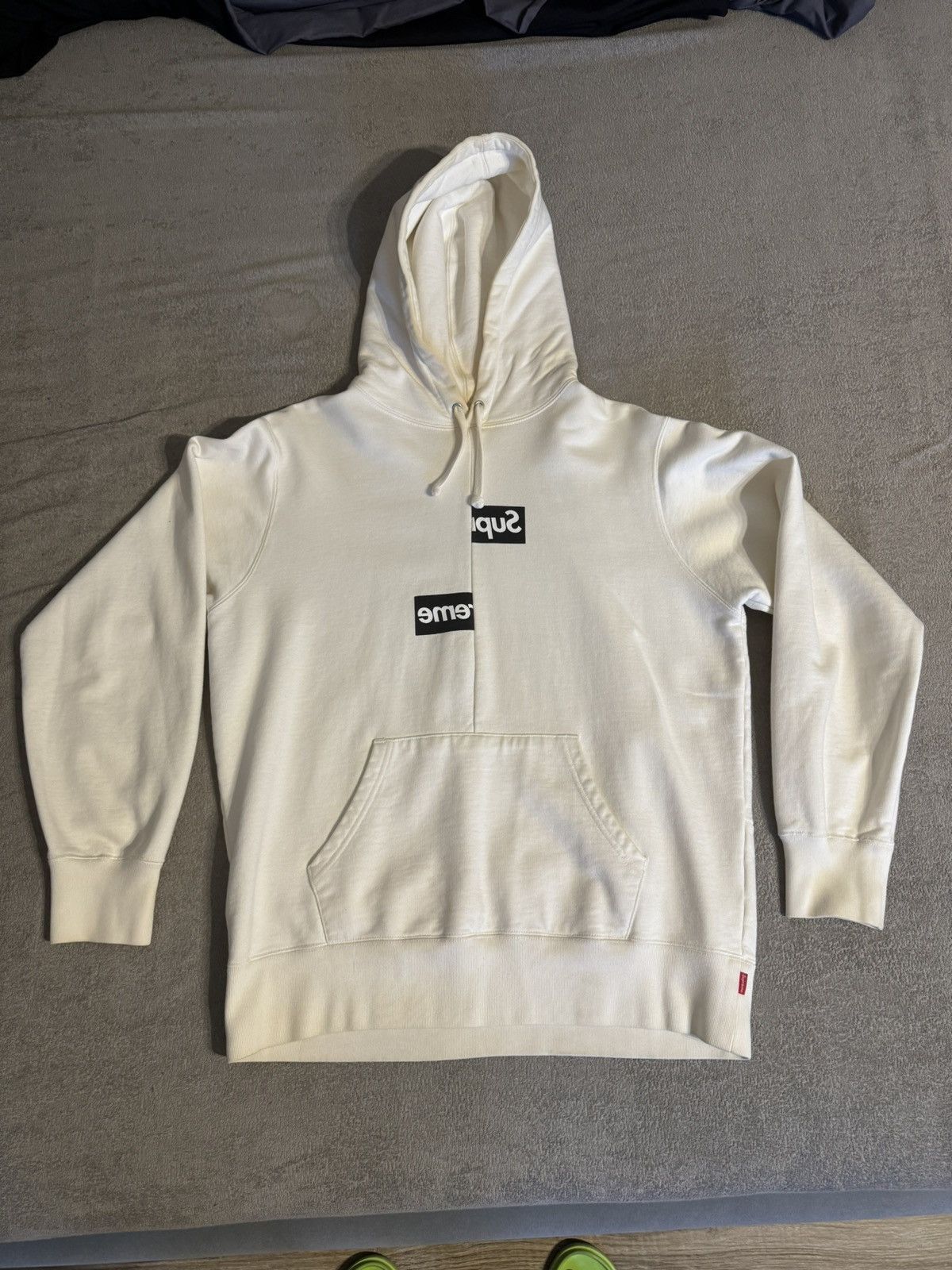 Comme des Garcons Supreme Bogo supreme x cdg white hoodie Grailed