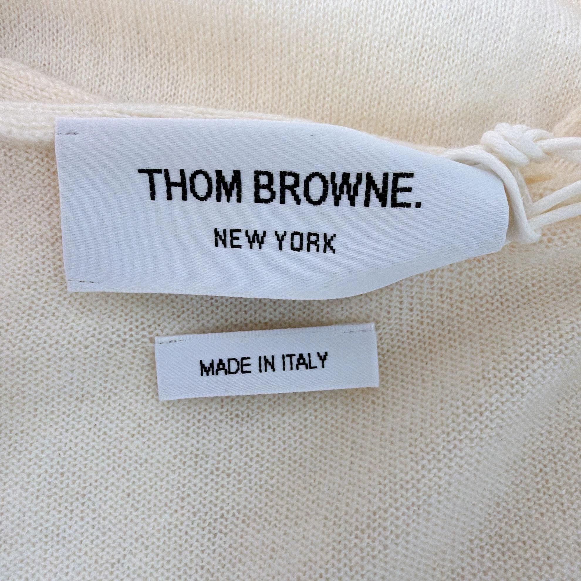 Thom Browne Thom Browne Beige Knit Cardigan 42 NWOT Size L / US 10 / IT 46 - 7 Thumbnail