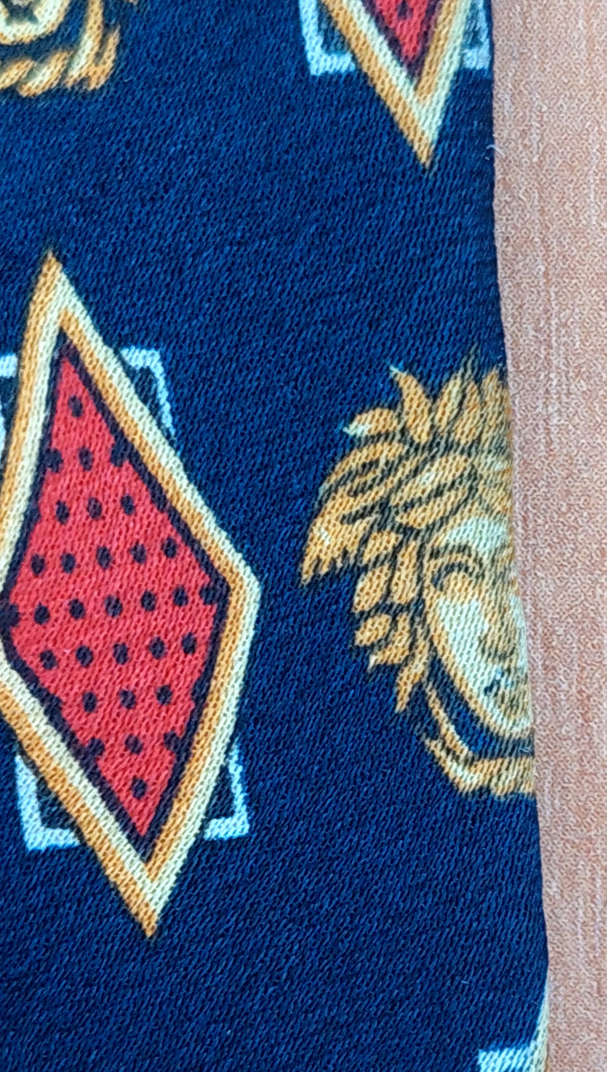 Versace Vintage Gianni Versace Medusa Silk Tie Navy Geometric 90s Size ONE SIZE - 19 Thumbnail