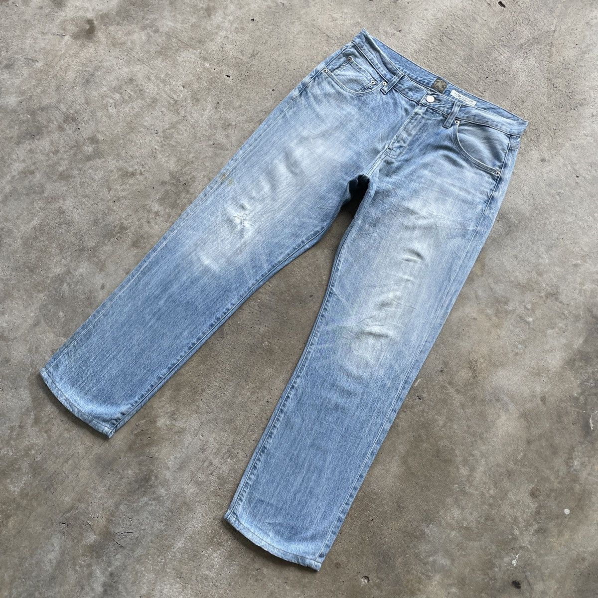 Japanese Brand × Jean × Numbers W34💥 Vintage Back Number Wash Denim Jeans Pants Faded Size US 34 / EU 50 - 2 Thumbnail