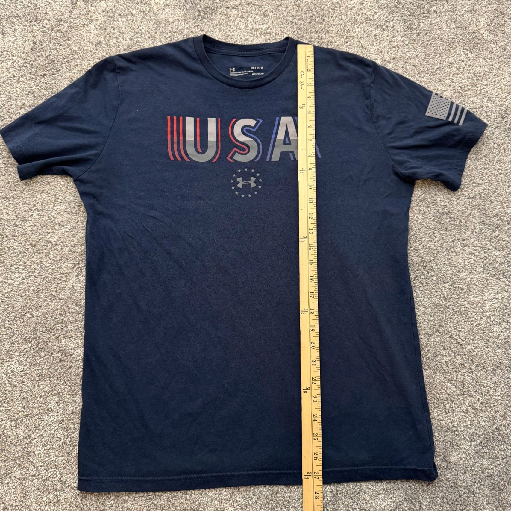 Under Armour Under Armour Shirt Mens Medium USA Patriotic HeatGear Loose Fit Athletic Tee Blue Size US M / EU 48-50 / 2 - 4 Thumbnail