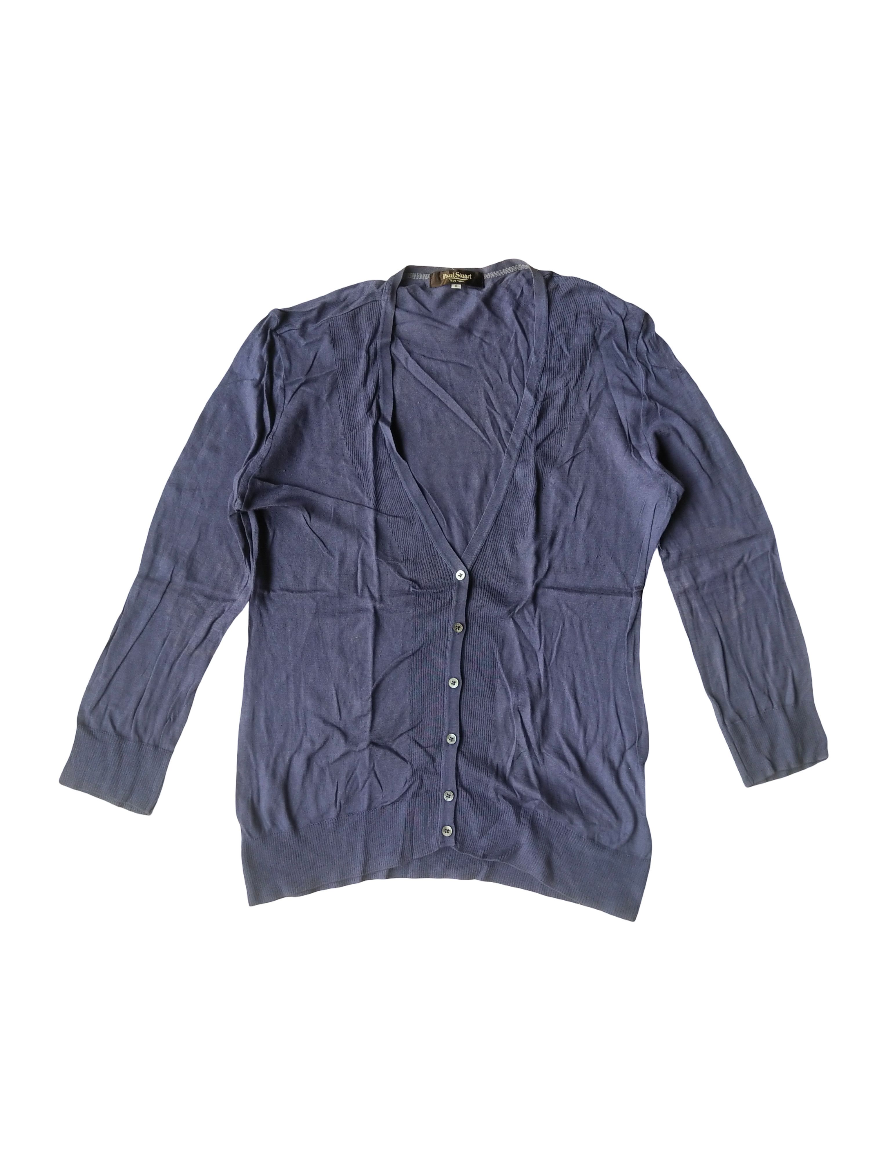 Paul Stuart Paul Stuart New York Navy Cotton Knit Cardigan Size M / US 6-8 / IT 42-44 - 1 Thumbnail