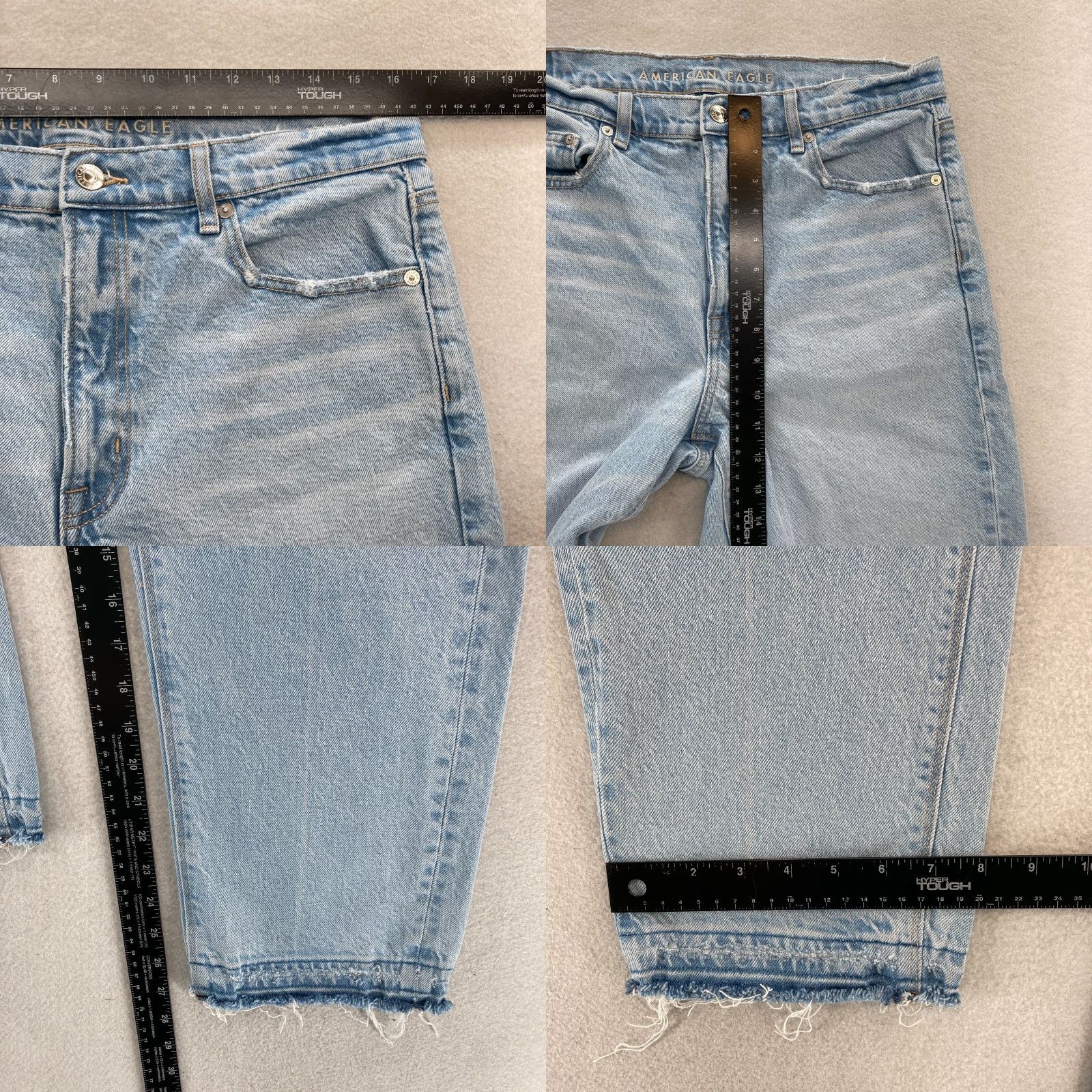 American Eagle Outfitters American Eagle Jeans Women's 12 Short Relaxed Straight Blue Denim Distressed Y2K Jeans Size 34" / US 12 / IT 48 - 8 Thumbnail