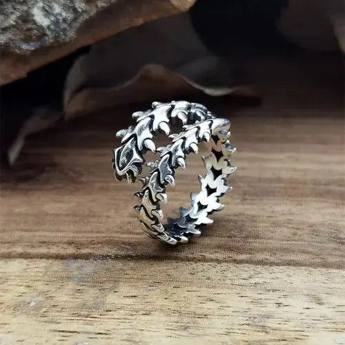 Jewelry × Vintage Spine Ring Skeleton Bones Goth Punk Rock Jewelry Chrome Size ONE SIZE - 4 Thumbnail